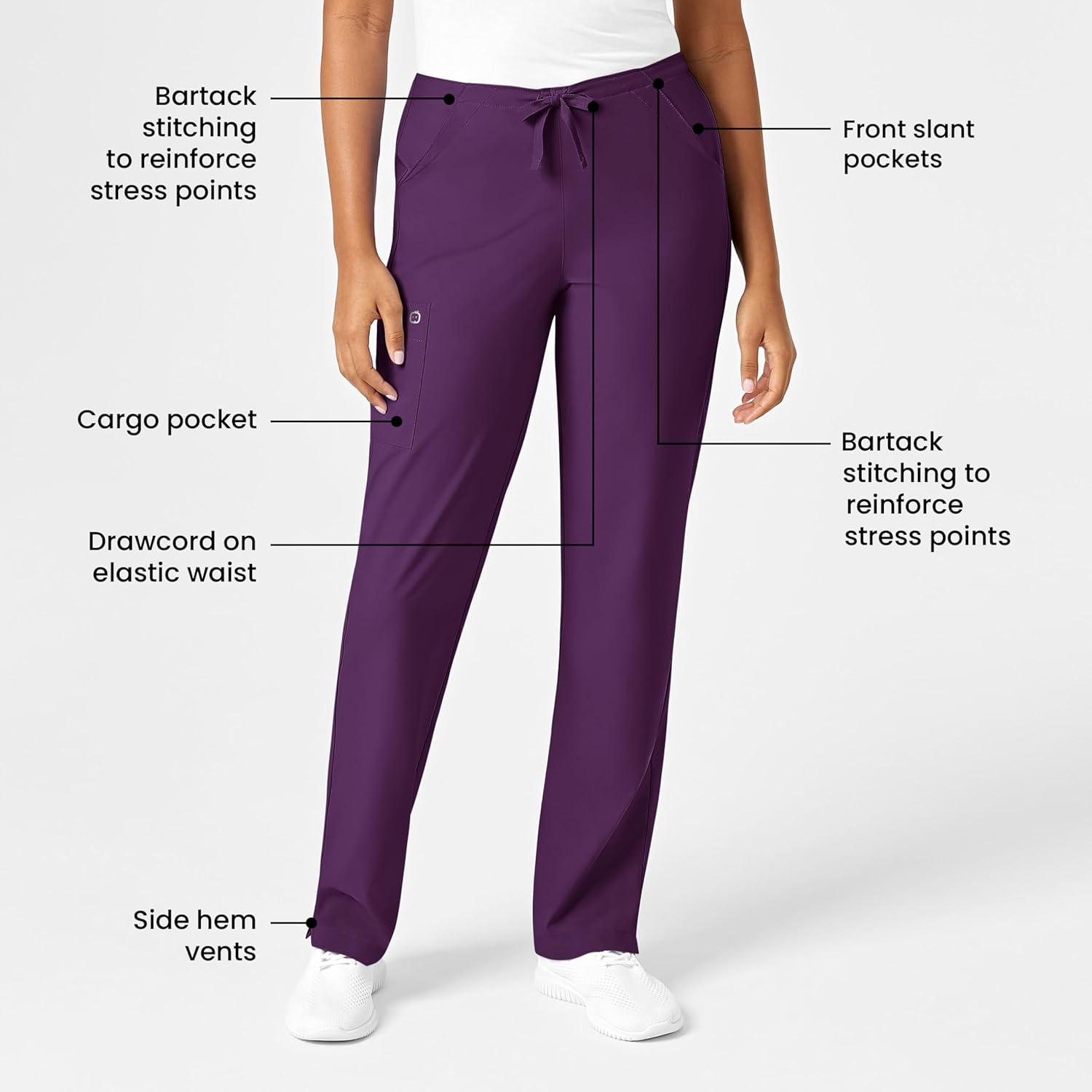 WonderWink Petite Women’s Drawstring Pant(Eggplant)