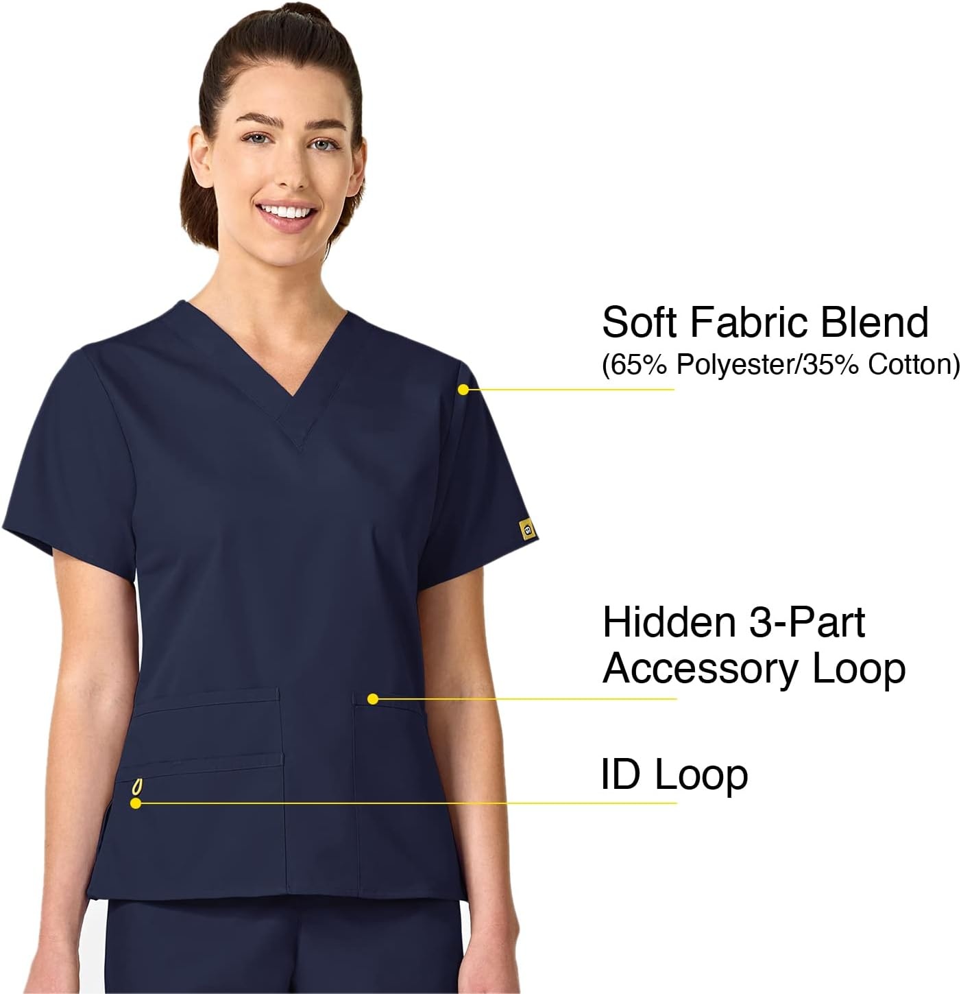 WonderWink Women’s Origins Bravo V-Neck Top(Navy)