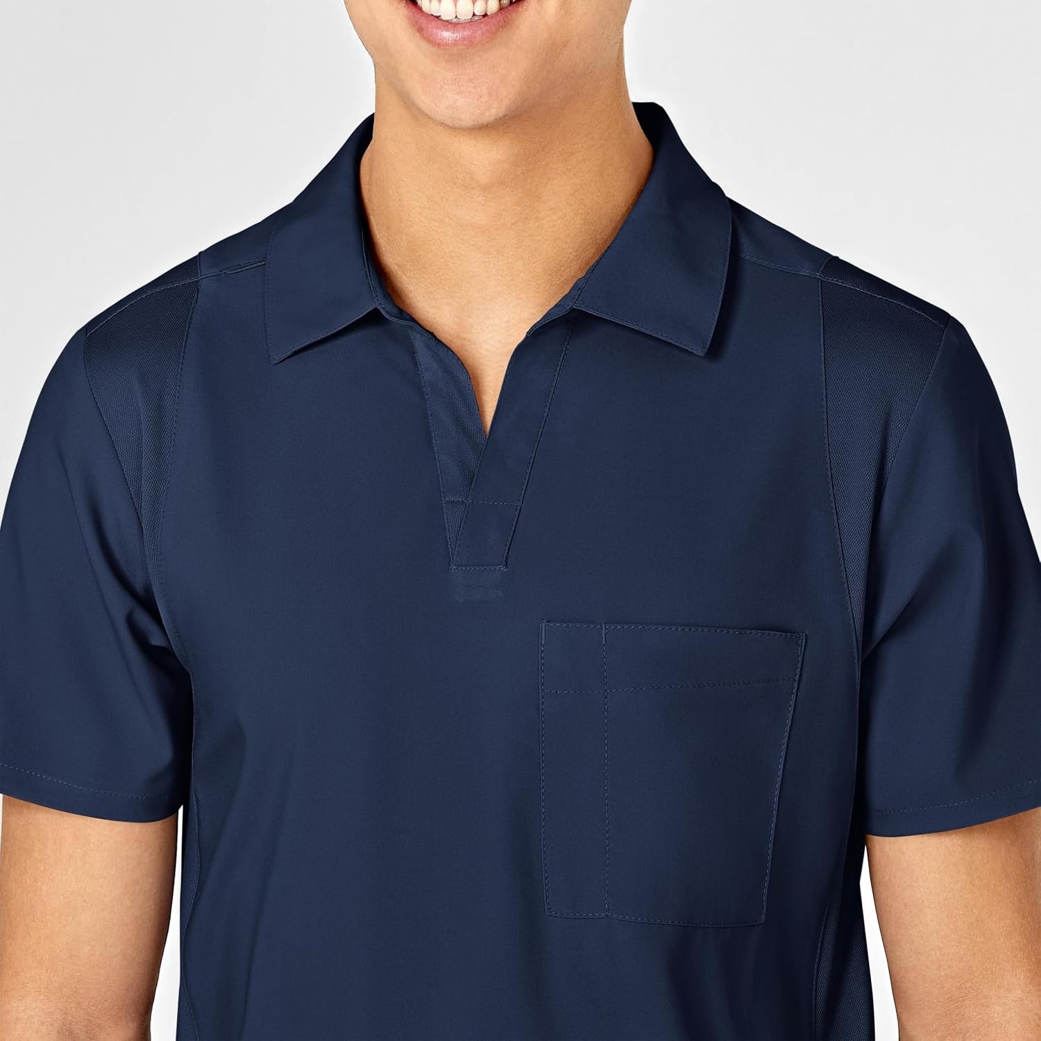 Wink W123 Men’s Collar Scrub Top(Navy)