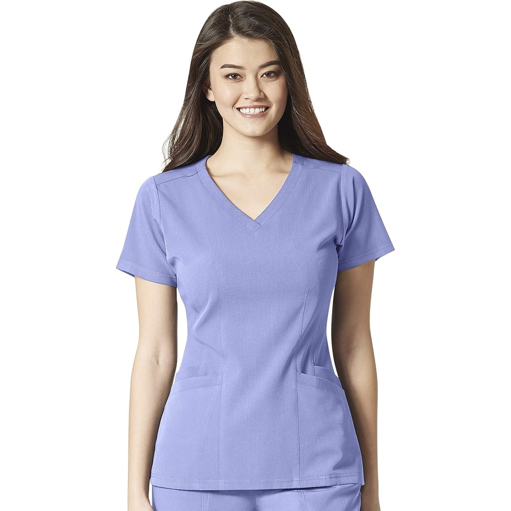 Wink Women’s Women’s Flex Back V-Neck Scrub Top(Ceil Blue)
