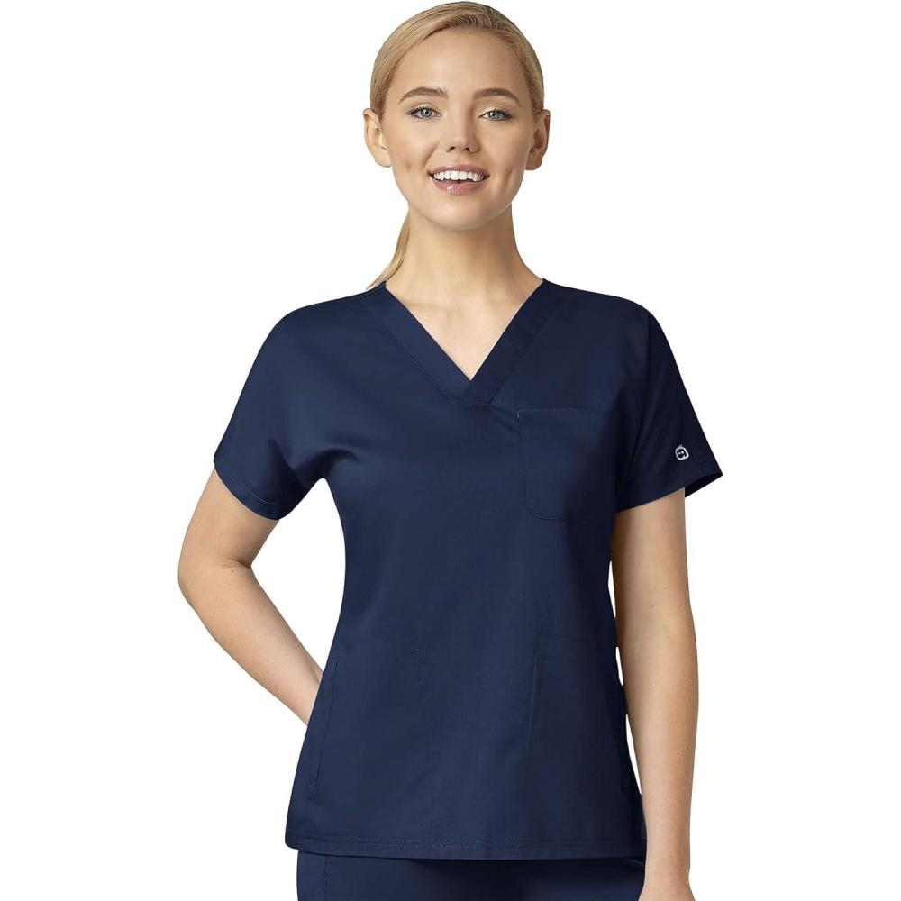 WonderWink Womens Women’s Dolman Scrub Top(Navy)