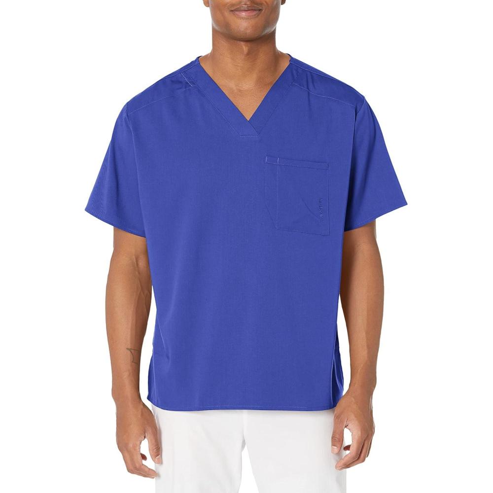 WonderWink Mens Men’s V-Neck Scrub Top(Galaxy Blue)