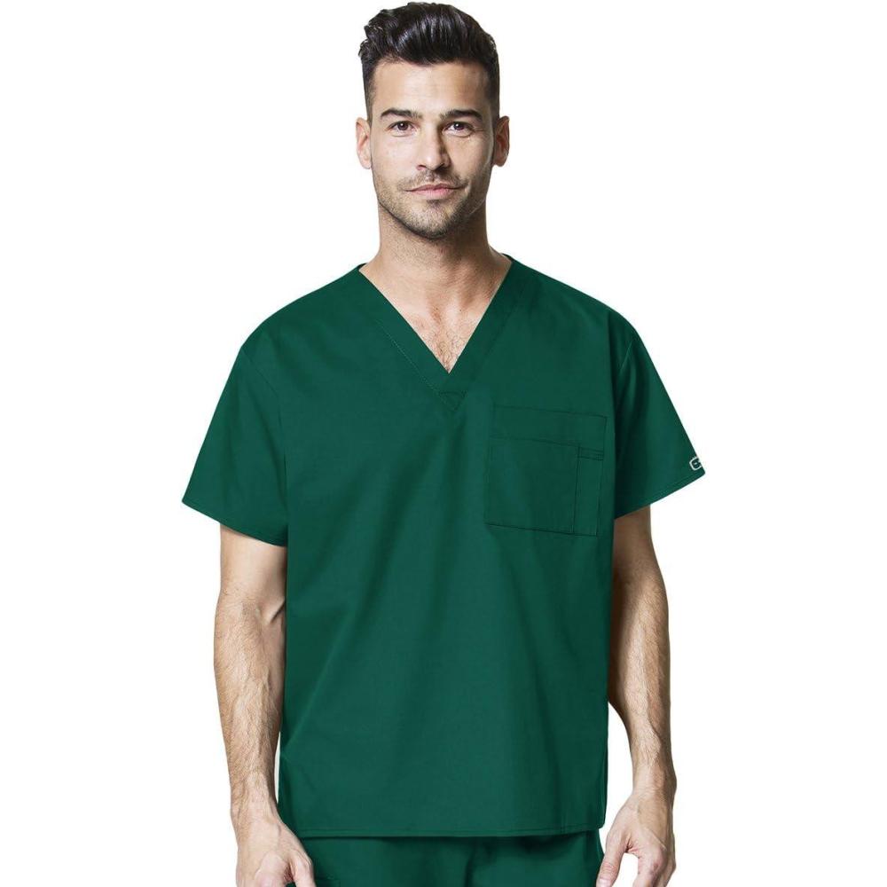 WonderWink Unisex-Adult Unisex V-Neck Top(Hunter Green)
