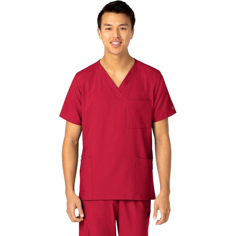 WonderWink Womens 4-Pocket Utility Top(Red)