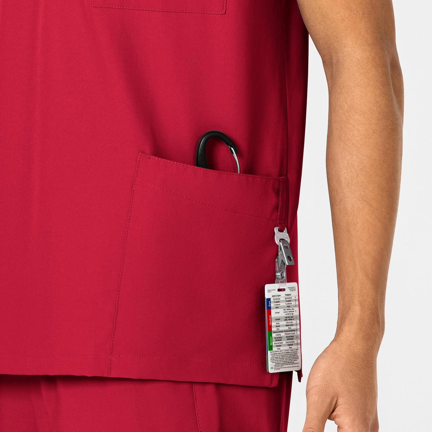 WonderWink Womens 4-Pocket Utility Top(Red)