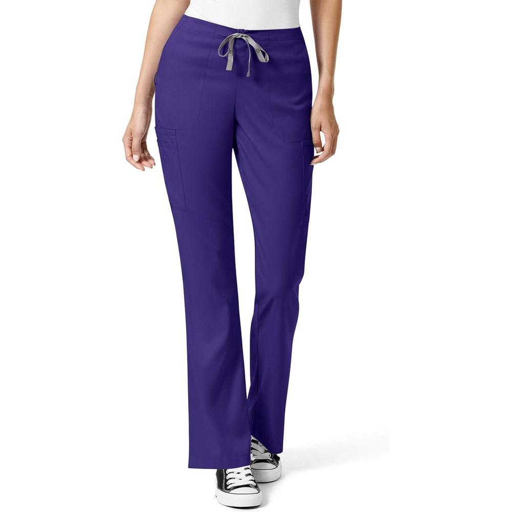 WonderWink Women’s Moderate Flare Leg Cargo Pant(Grape)