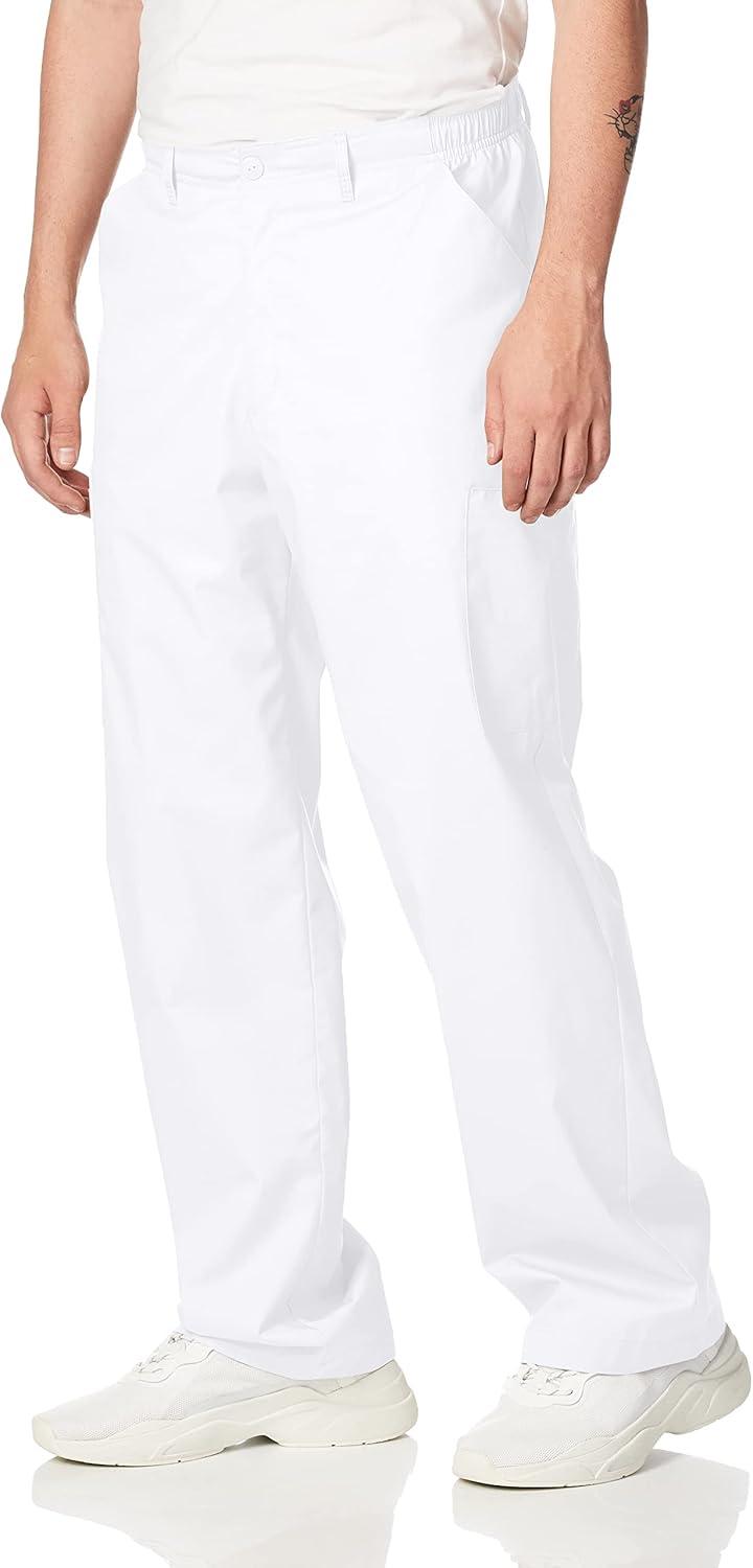 Wink WonderWORK Scrubs for Men, Cargo Scrub Pants(White)