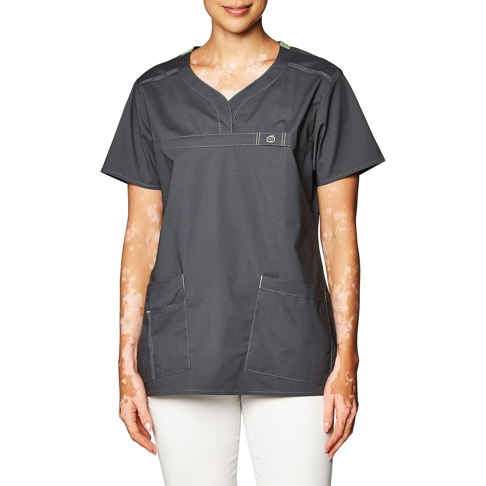 Wink Womens Wonderflex Patience Women’s Scrub Top(Charcoal)