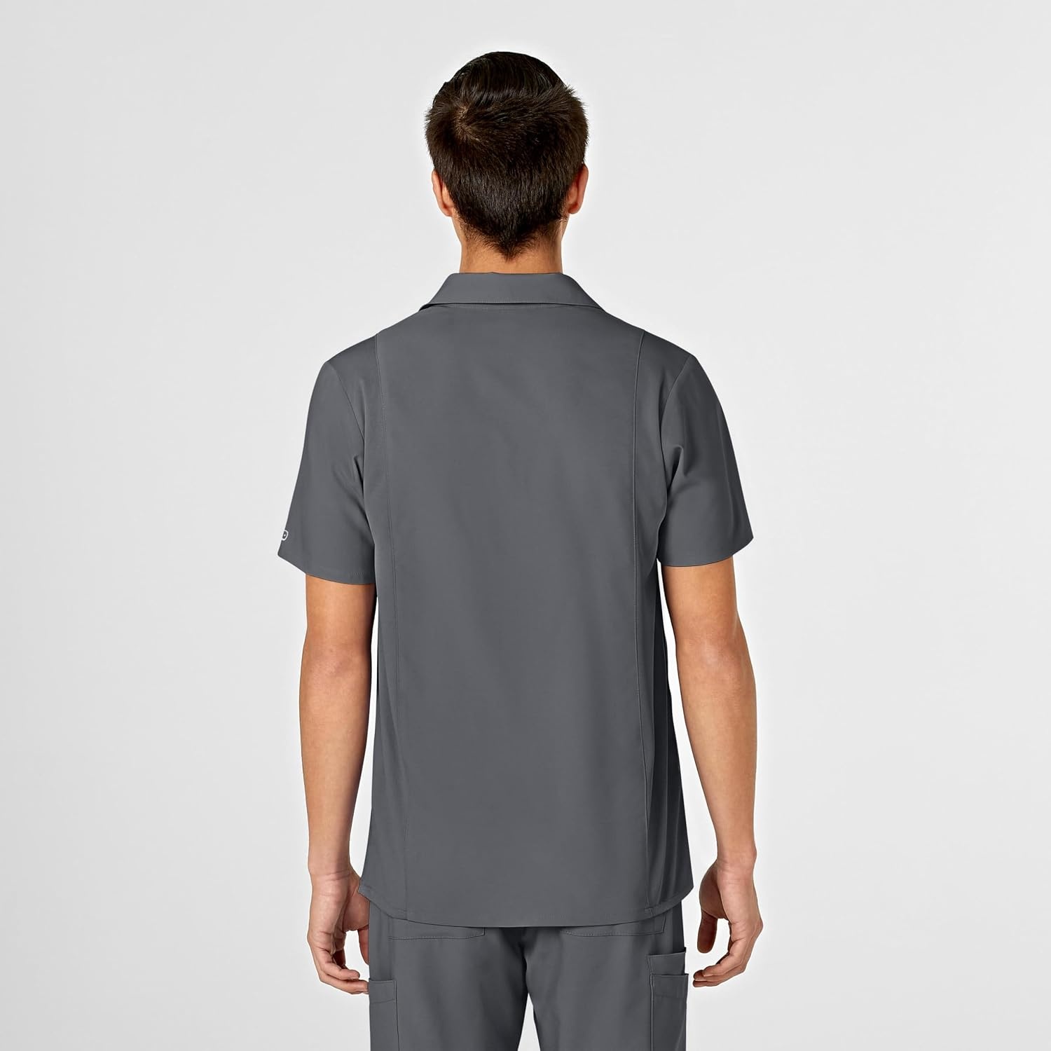 Wink W123 Men’s Collar Scrub Top(Pewter)