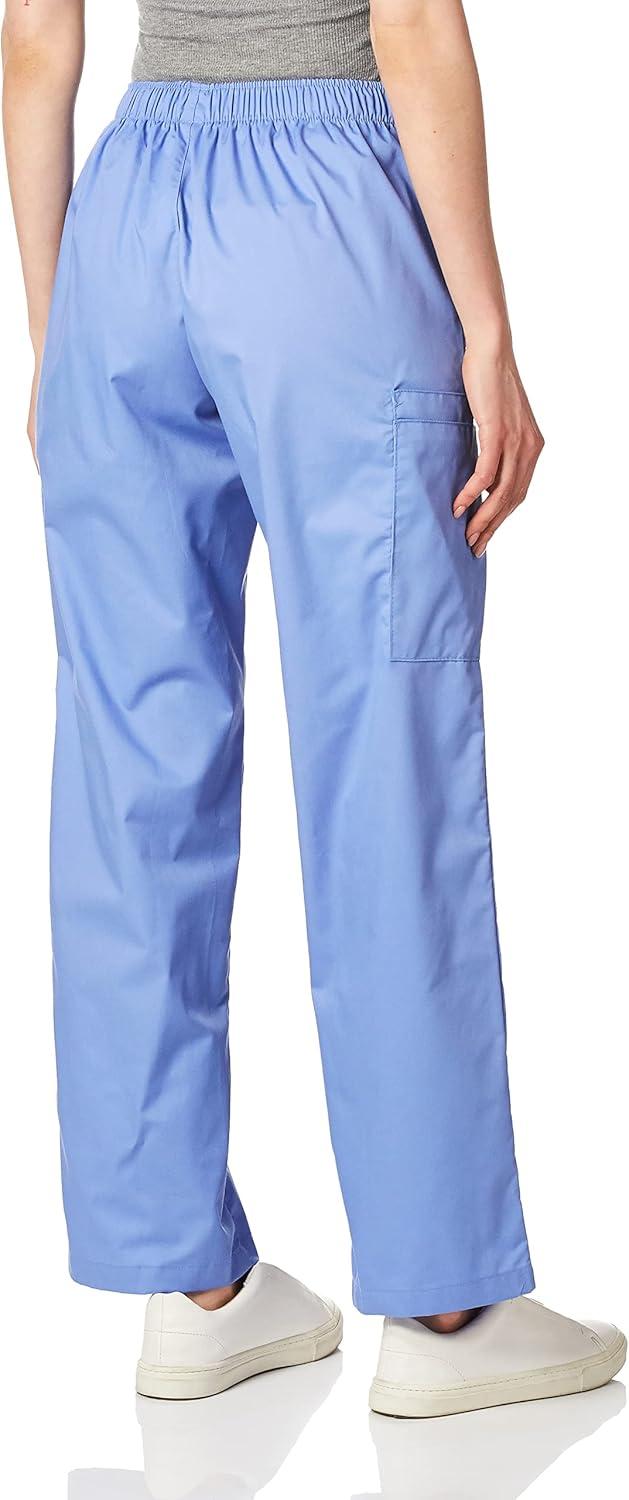 WonderWink Women’s Tall Wonderwork Women’s Pull-On Cargo Scrub Pant Tall(Ceil Blue)