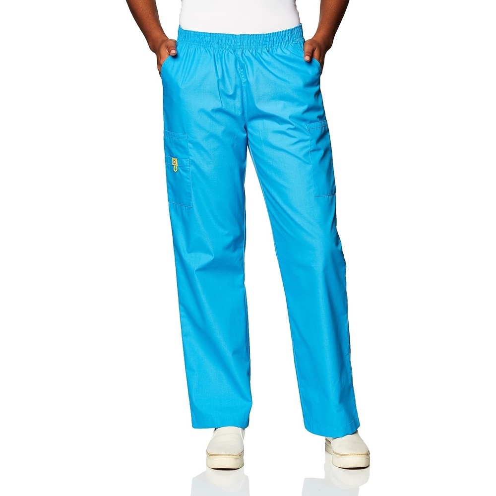 WINK Origins Quebec -Women’s Full Elastic Cargo Scrub Pant(Malibu Blue)