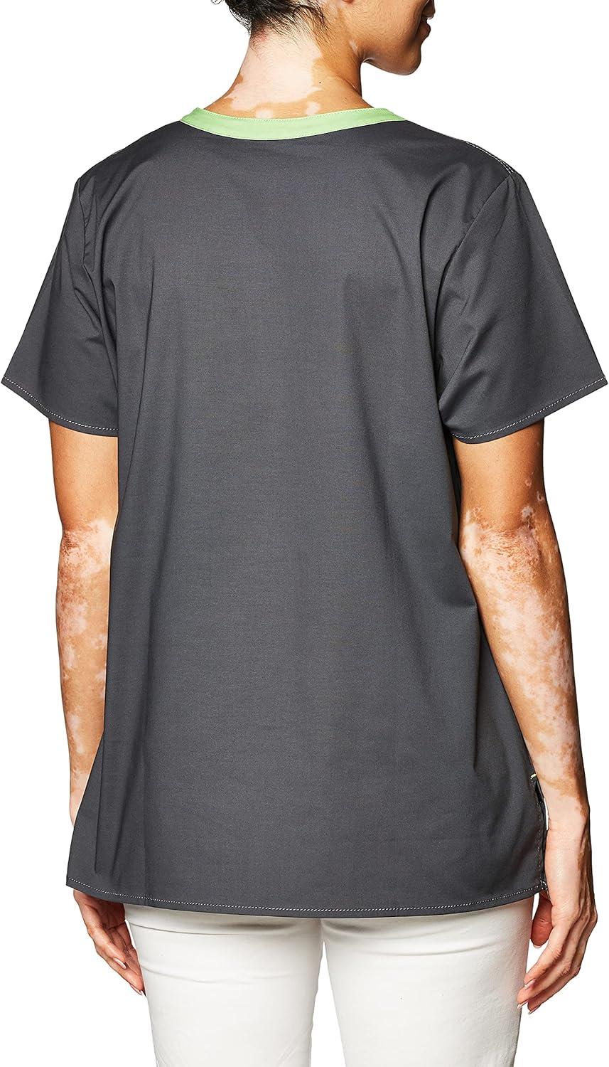 WonderWink Womens Wonderflex Patience Women’s Scrub Top(Charcoal)