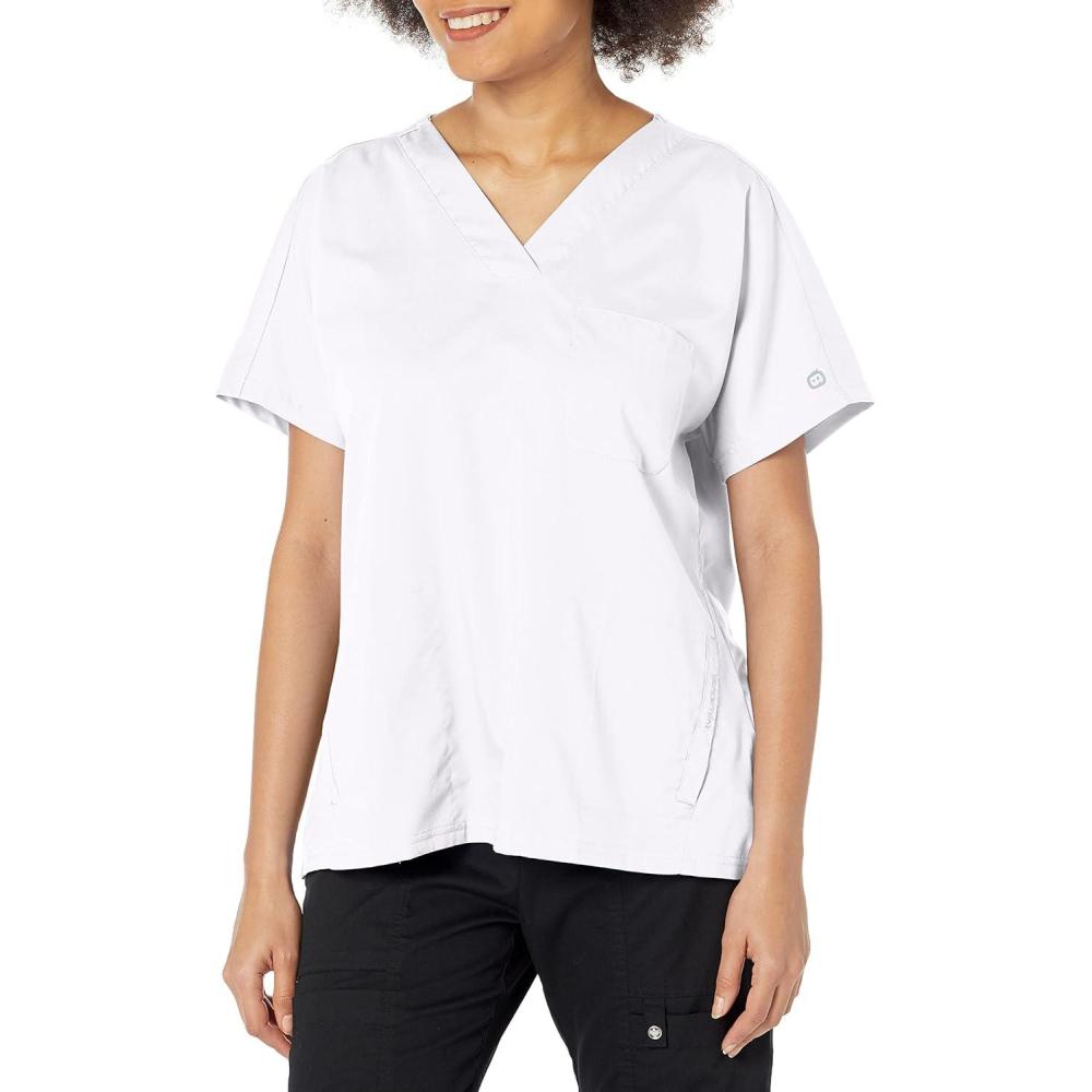 WonderWink Womens Women’s Dolman Scrub Top(White)