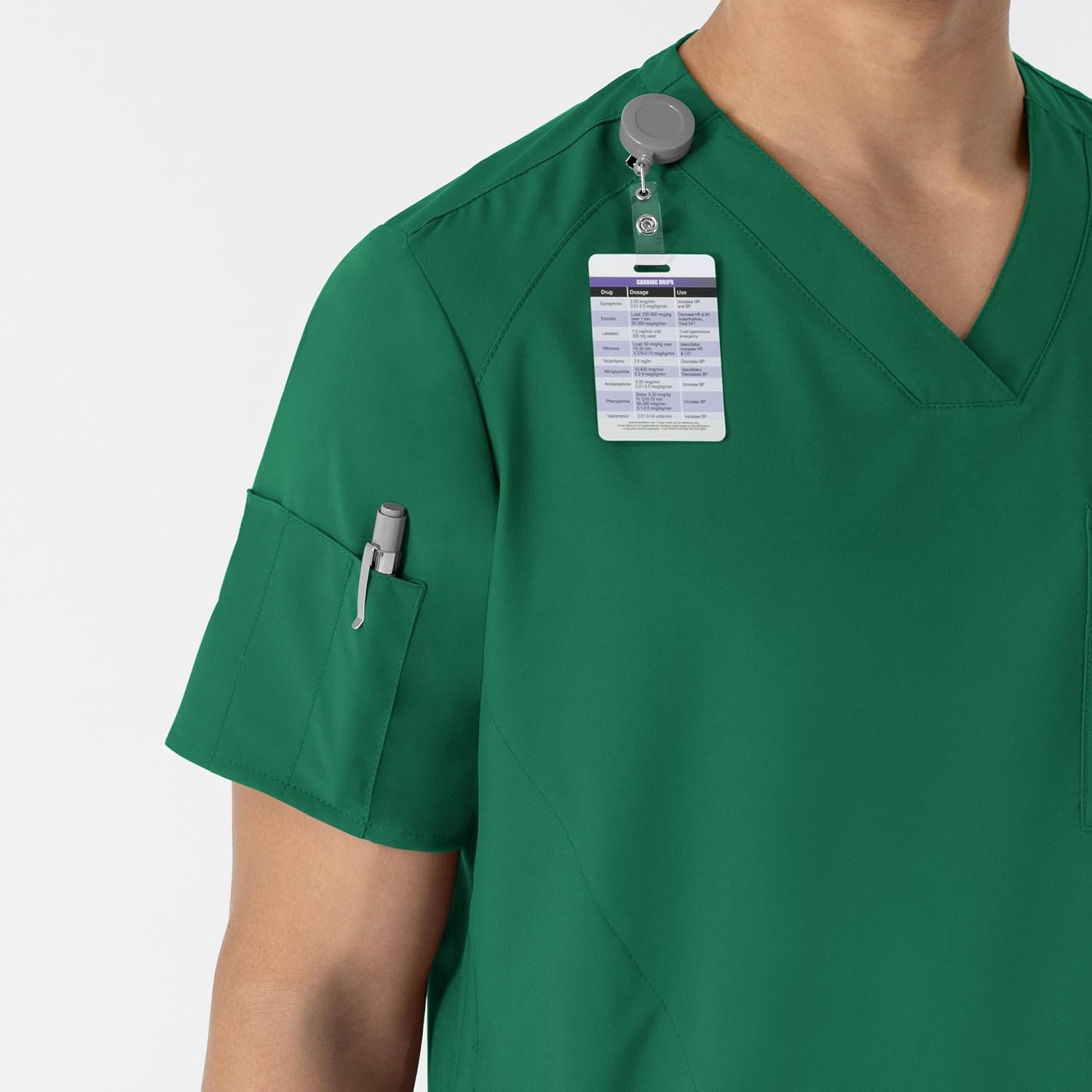 WINK W123 Men’s V-Neck Scrub Top(Hunter)