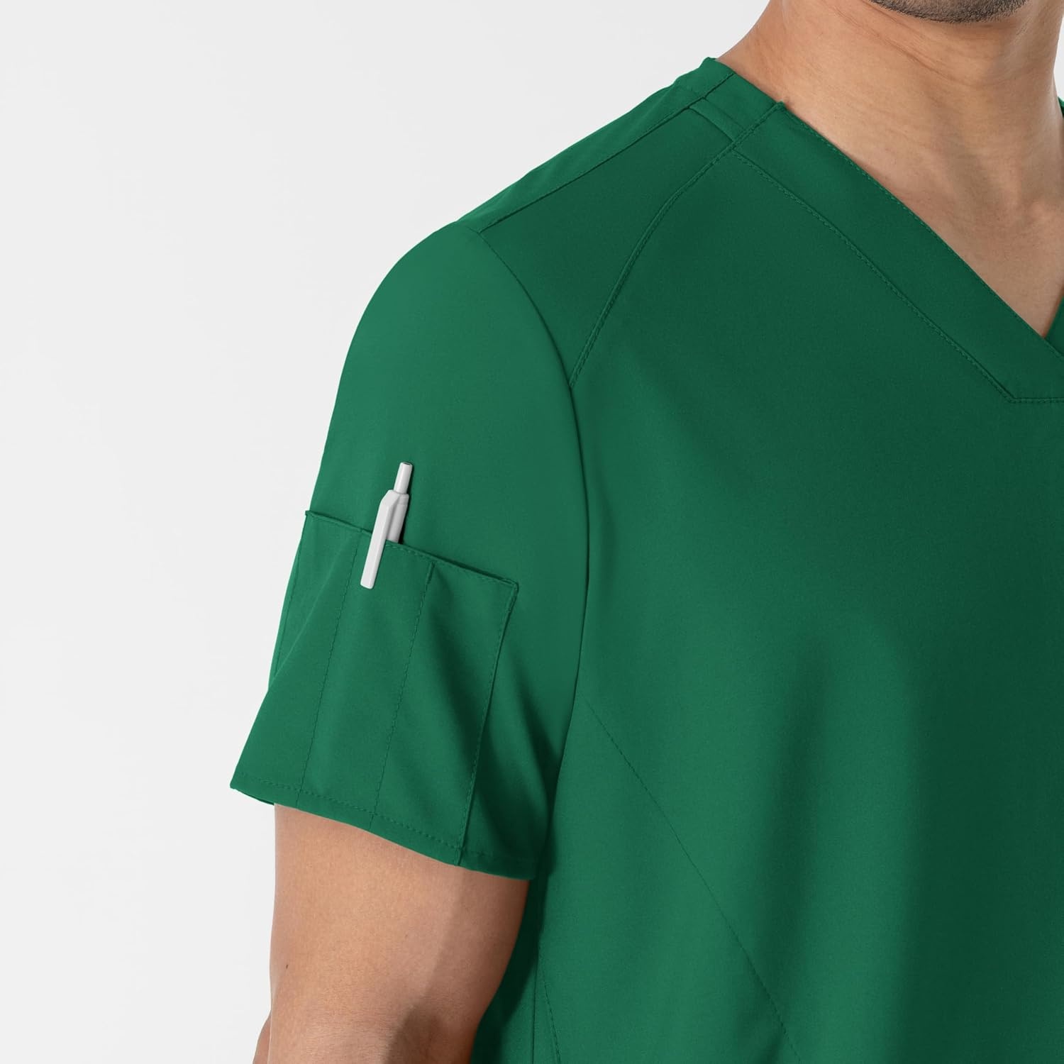 WINK W123 Men’s V-Neck Scrub Top(Hunter)
