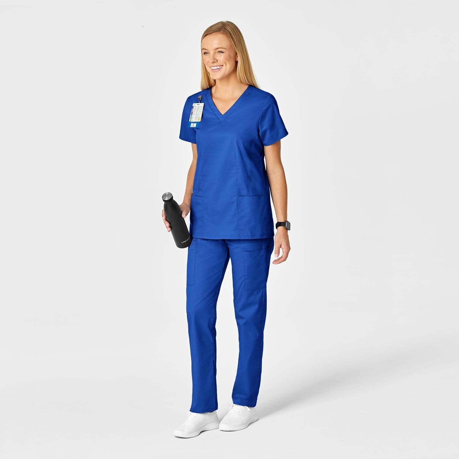Wink WonderWORK Women’s Shaped V-Neck Scrub Top(Royal)
