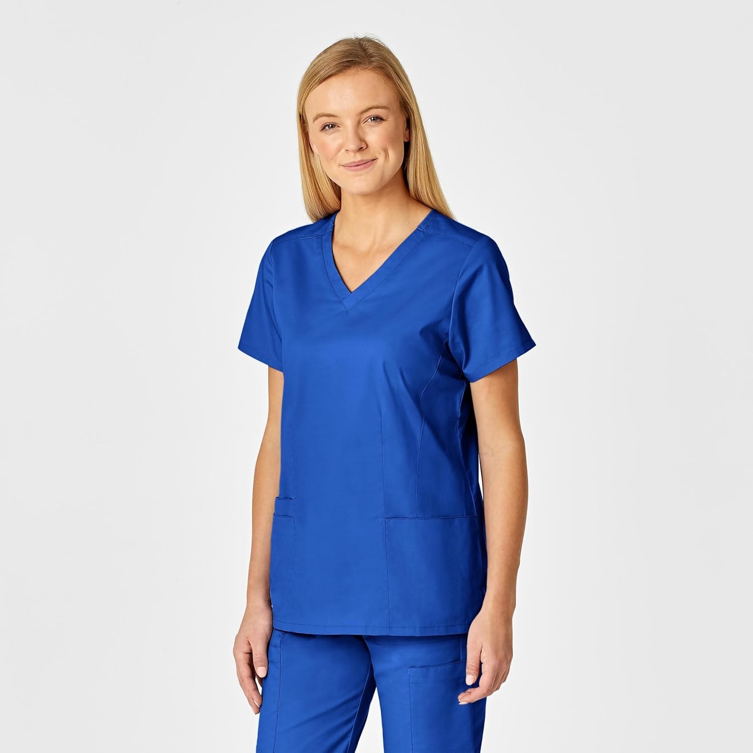 Wink WonderWORK Women’s Shaped V-Neck Scrub Top(Royal)