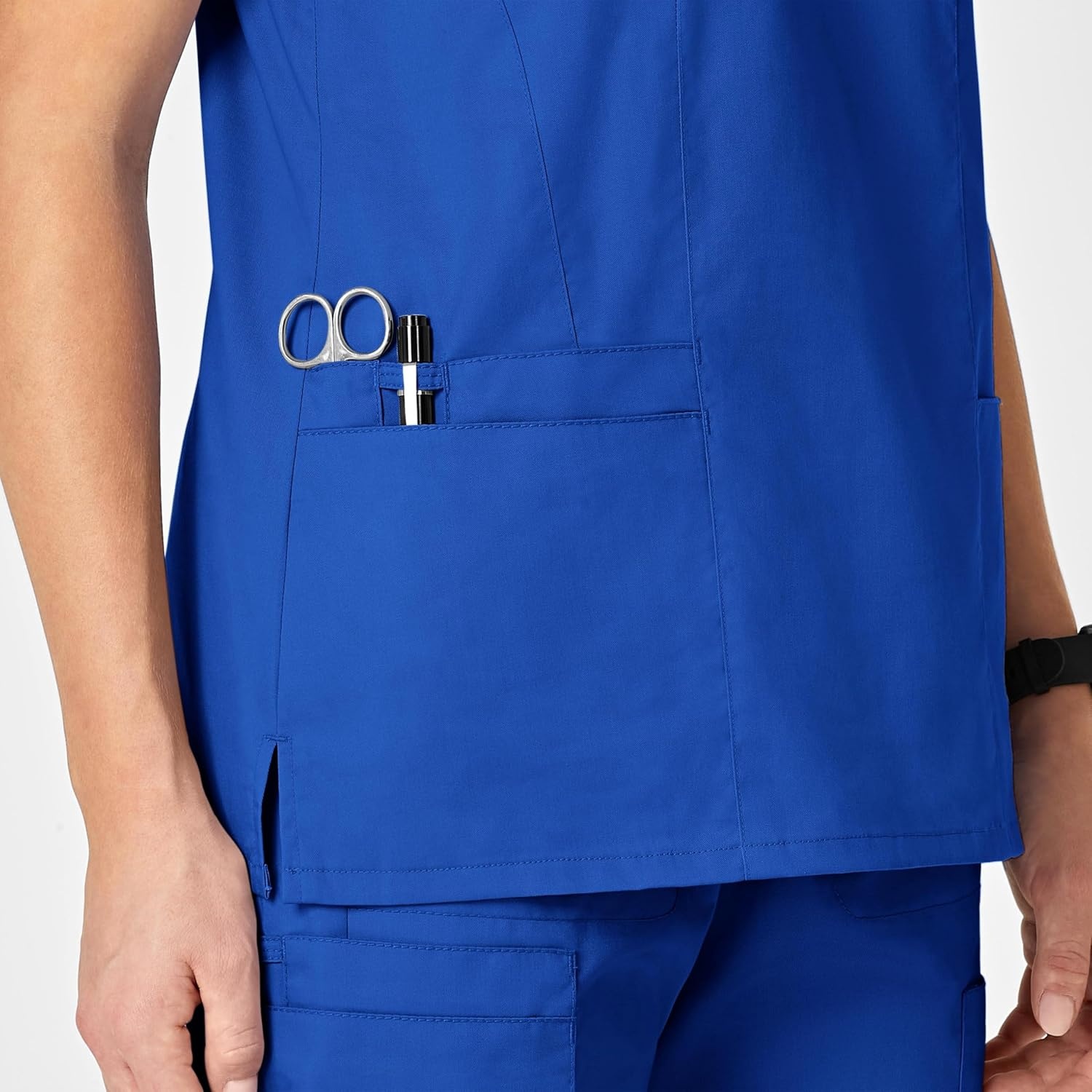 Wink WonderWORK Women’s Shaped V-Neck Scrub Top(Royal)