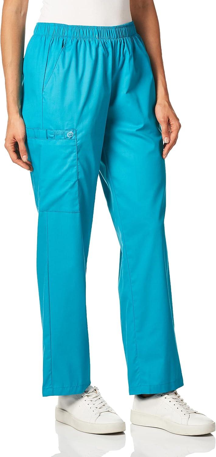 WonderWink Women’s Tall Wonderwork Women’s Pull-On Cargo Scrub Pant Tall(Teal)