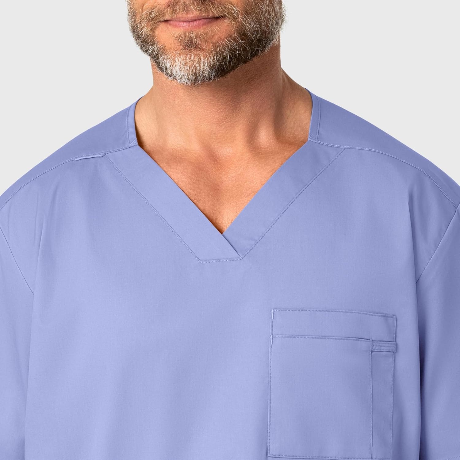 WonderWink Men’s Big Wonderwork Big Men’s V Neck Scrub Top(Ceil Blue)
