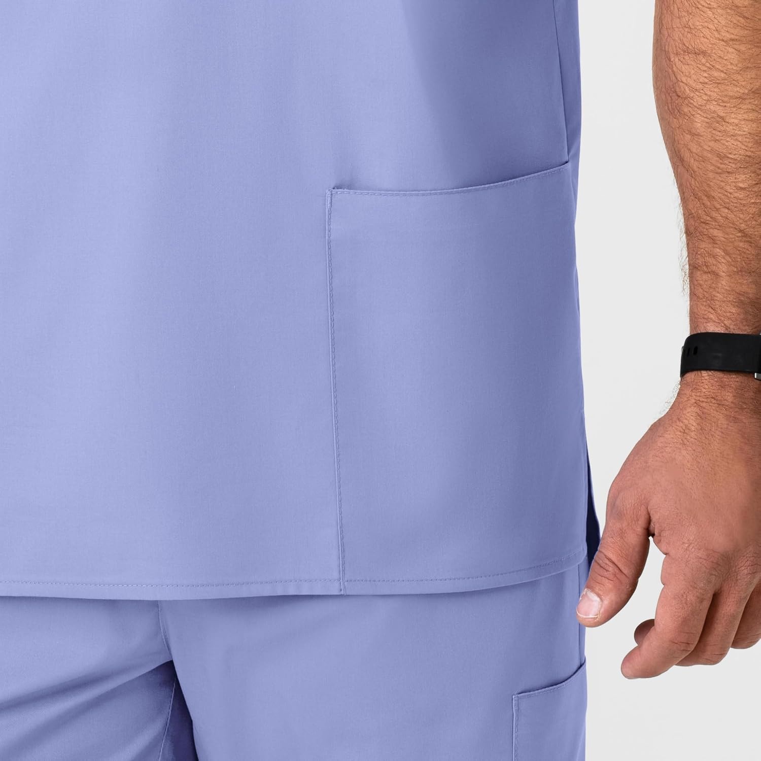 WonderWink Men’s Big Wonderwork Big Men’s V Neck Scrub Top(Ceil Blue)