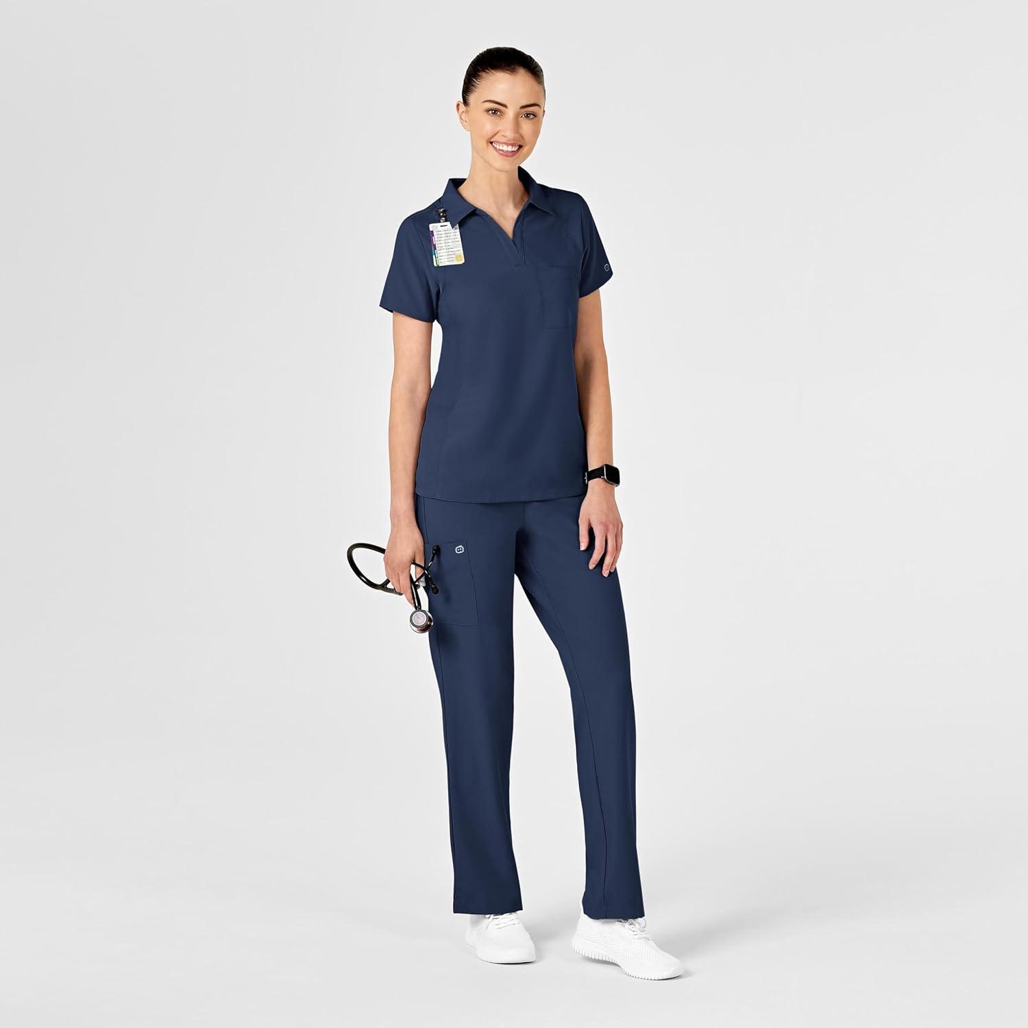 WonderWink Womens Collar Top(Navy)