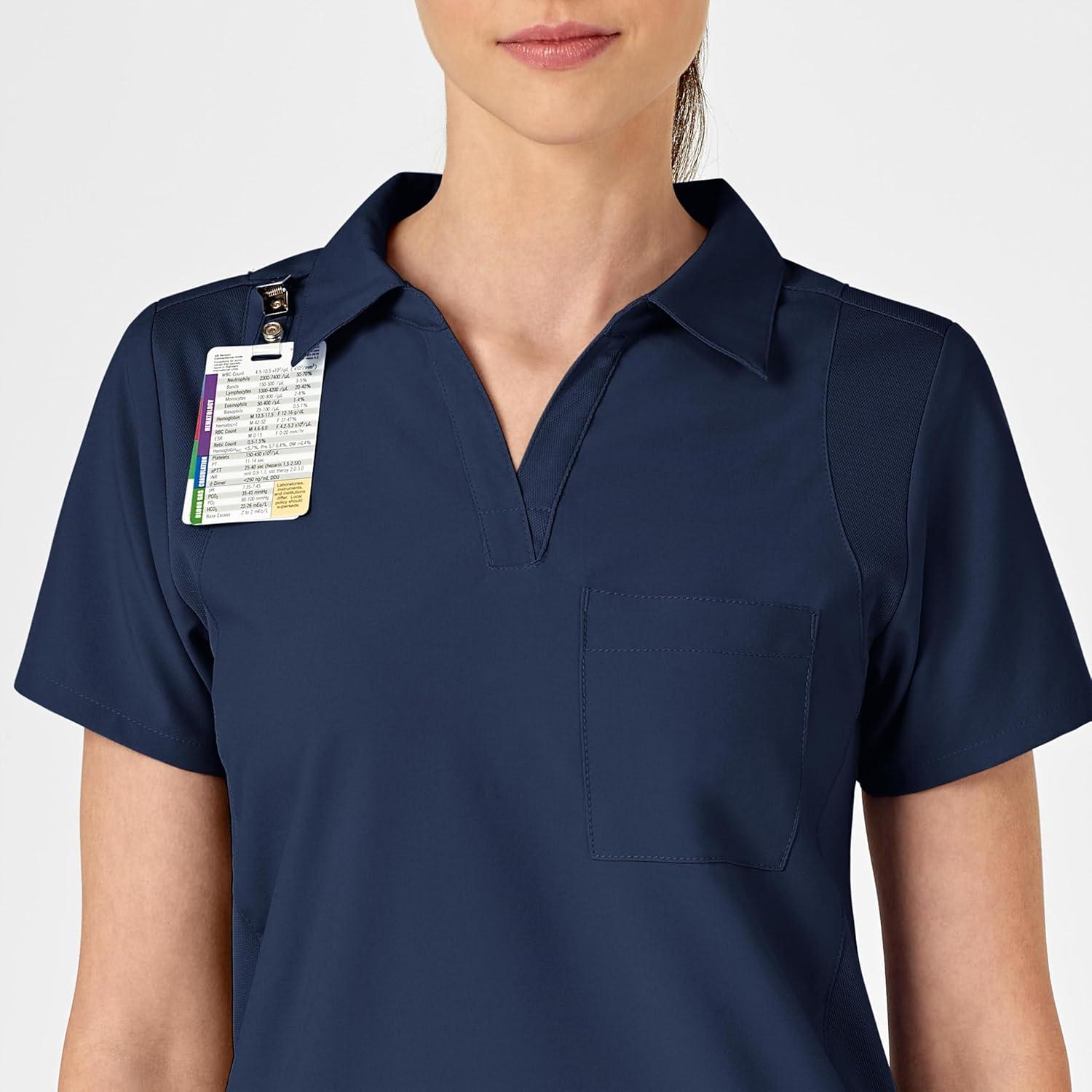 WonderWink Womens Collar Top(Navy)