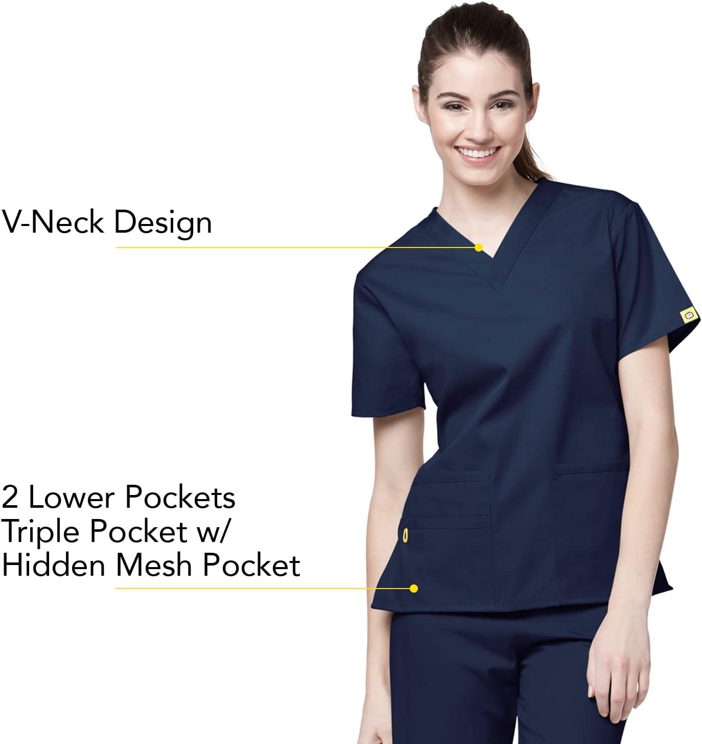 WonderWink Women’s Origins Bravo Scrub Top(Navy)