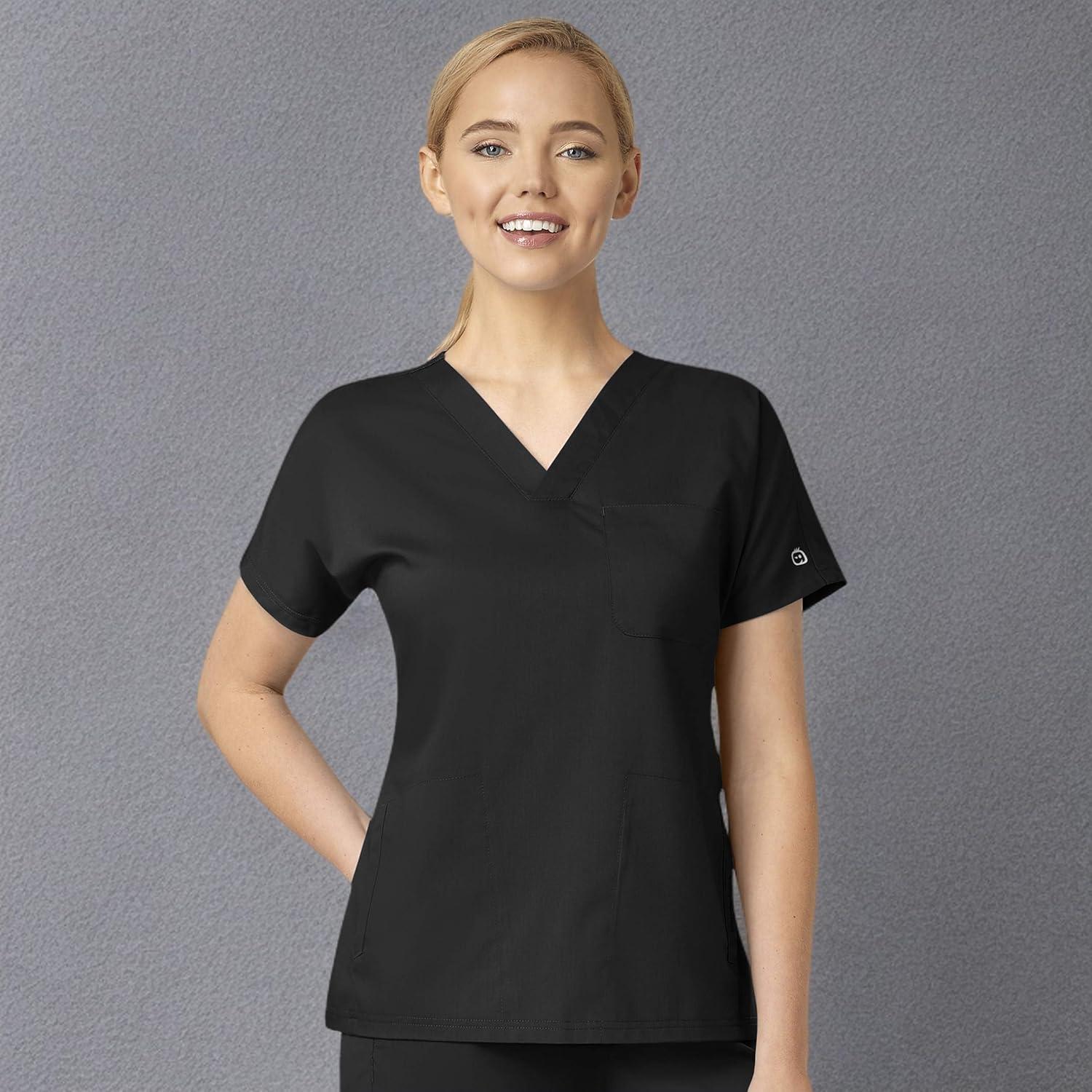 WonderWink Womens Women’s Dolman Scrub Top(Black)