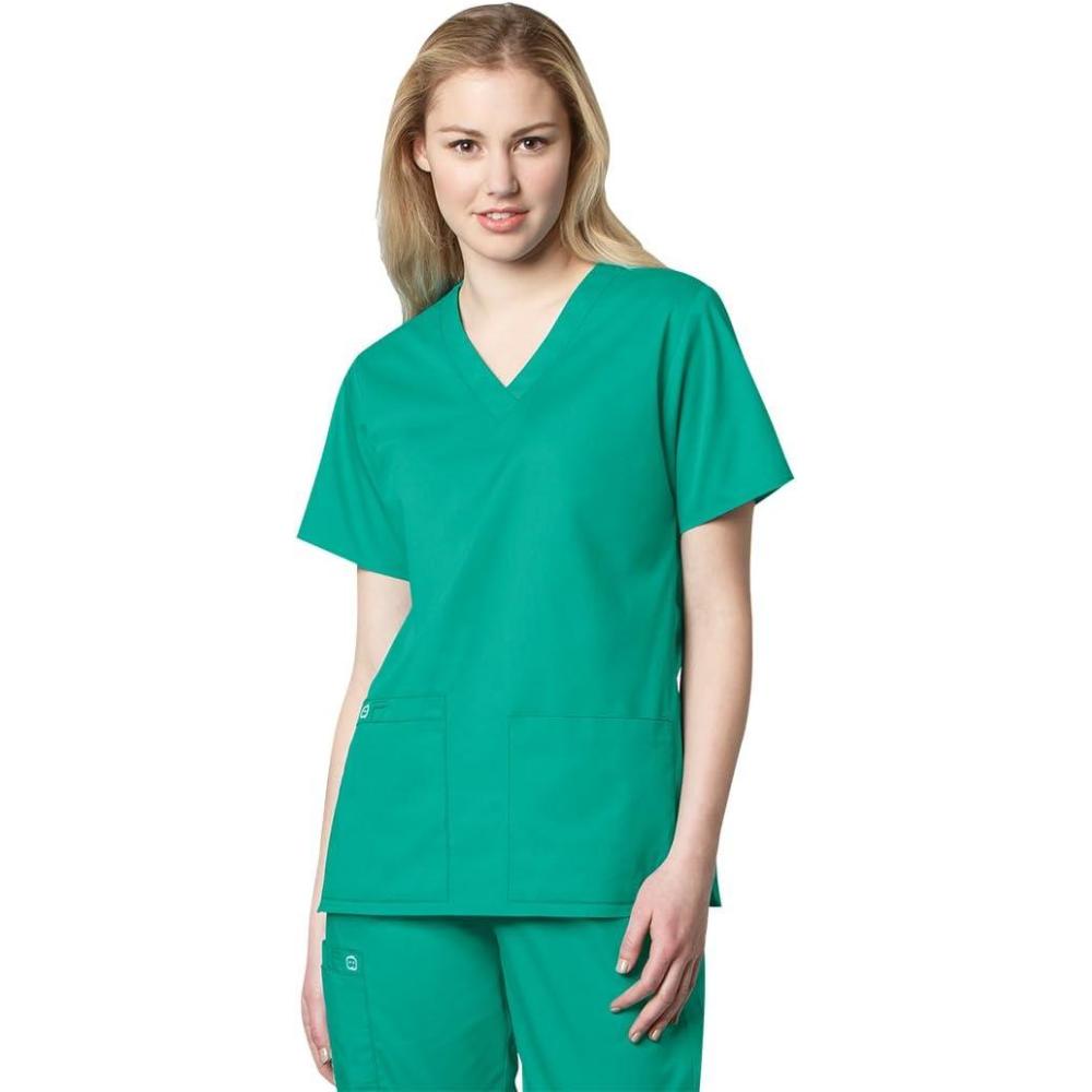 WonderWink Unisex-Adult Unisex V-Neck Top(Surgical Green)