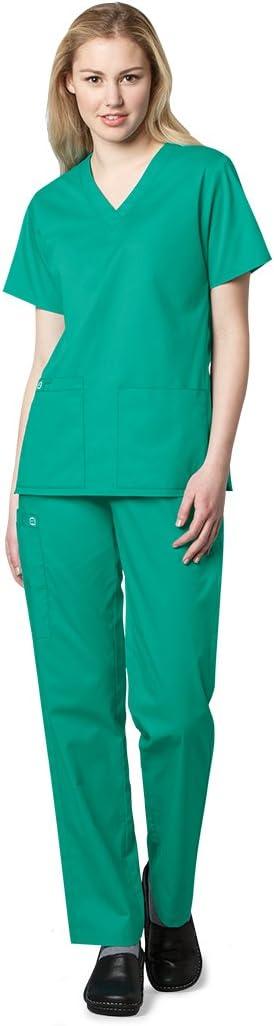 WonderWink Unisex-Adult Unisex V-Neck Top(Surgical Green)