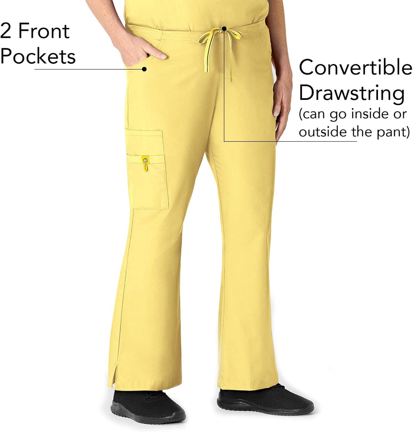 WonderWink Women’s Moderate Flare Leg Cargo Pant(Yellow)