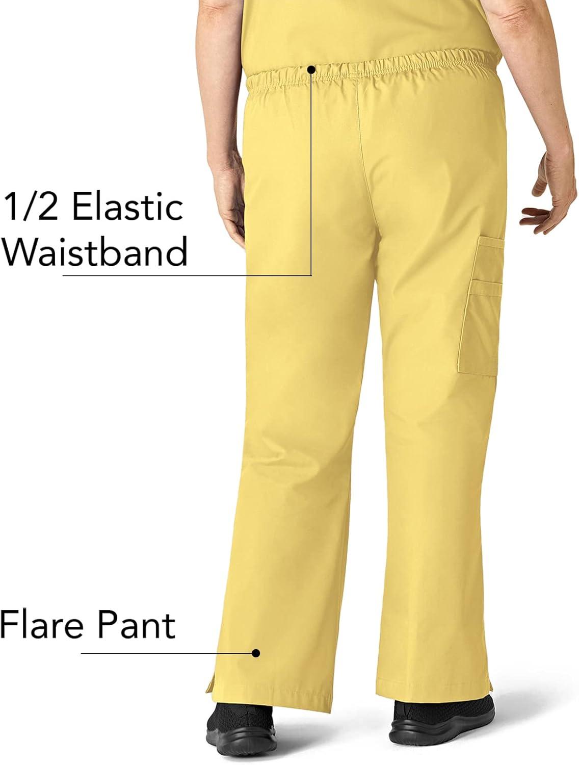 WonderWink Women’s Moderate Flare Leg Cargo Pant(Yellow)