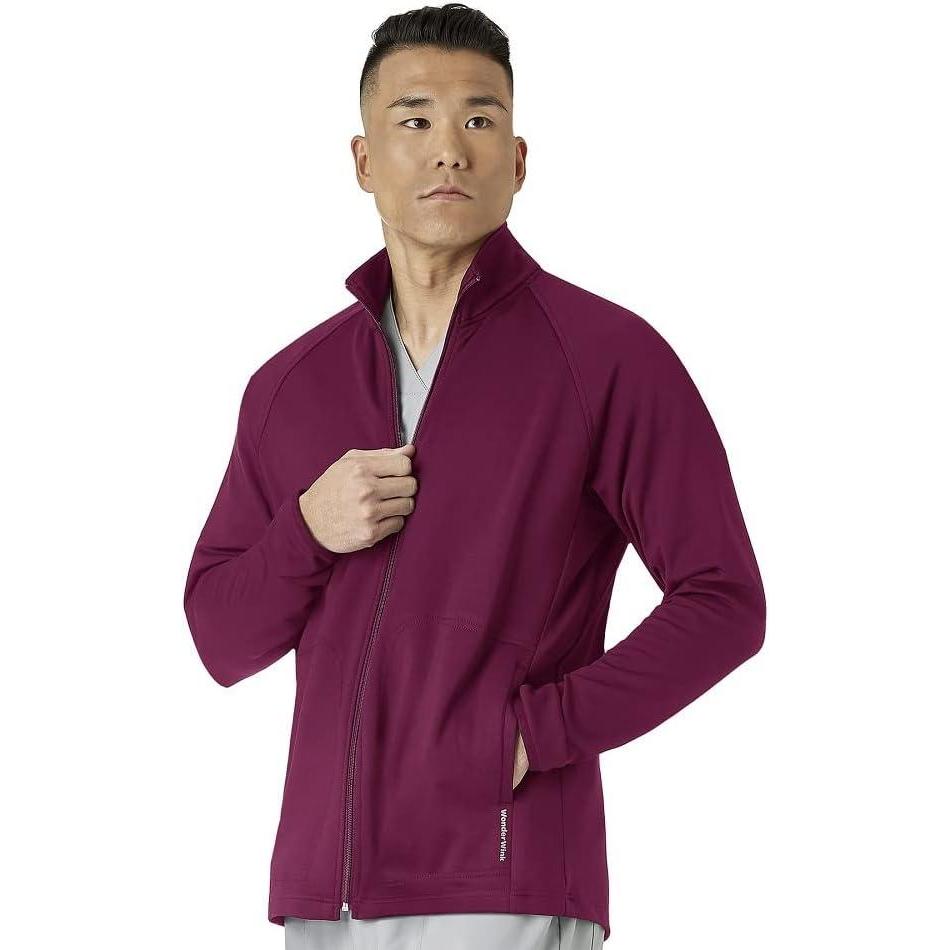 WonderWink Mens Fleece Full-zip JacketFleece Full-Zip jacket(Wine)
