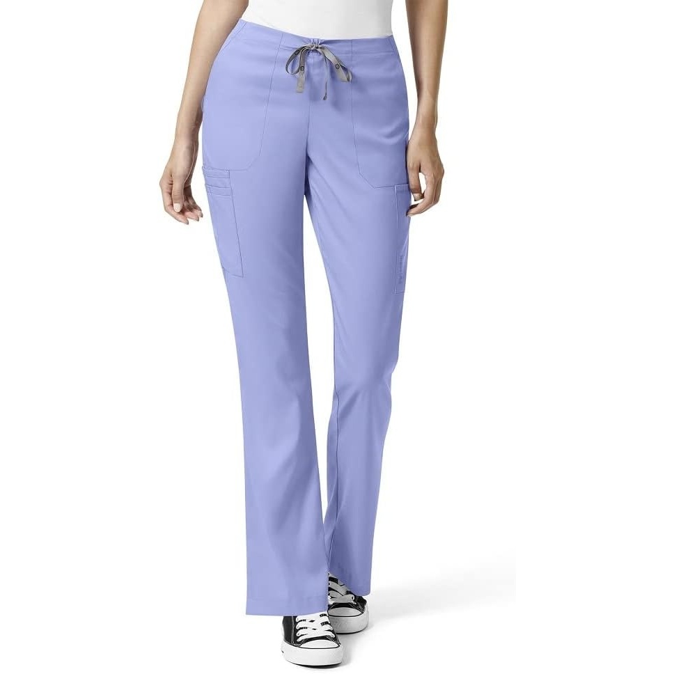 WINK PRO Women’s Moderate Flare Leg Cargo Scrub Pant(Ceil Blue)