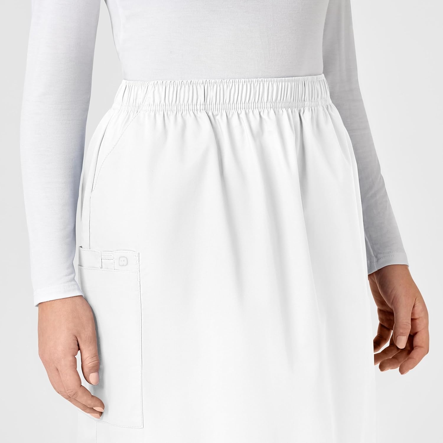 WINK WonderWORK Women’s Pull On Cargo Skirt(White)