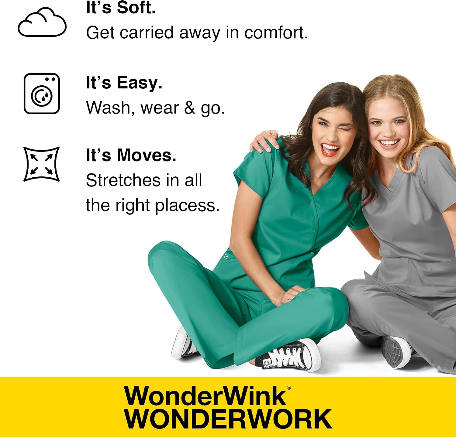 WINK WonderWORK Women’s Pull On Cargo Skirt(White)