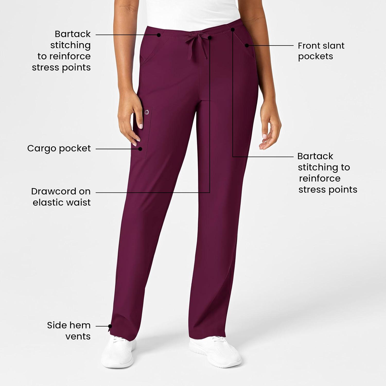 WonderWink Petite Women’s Drawstring Pant(Wine)