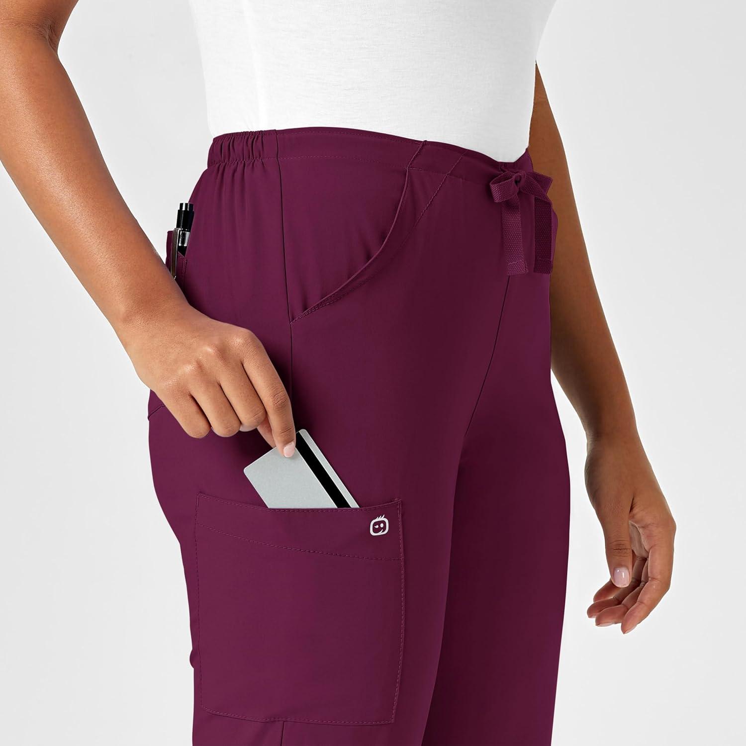 WonderWink Petite Women’s Drawstring Pant(Wine)