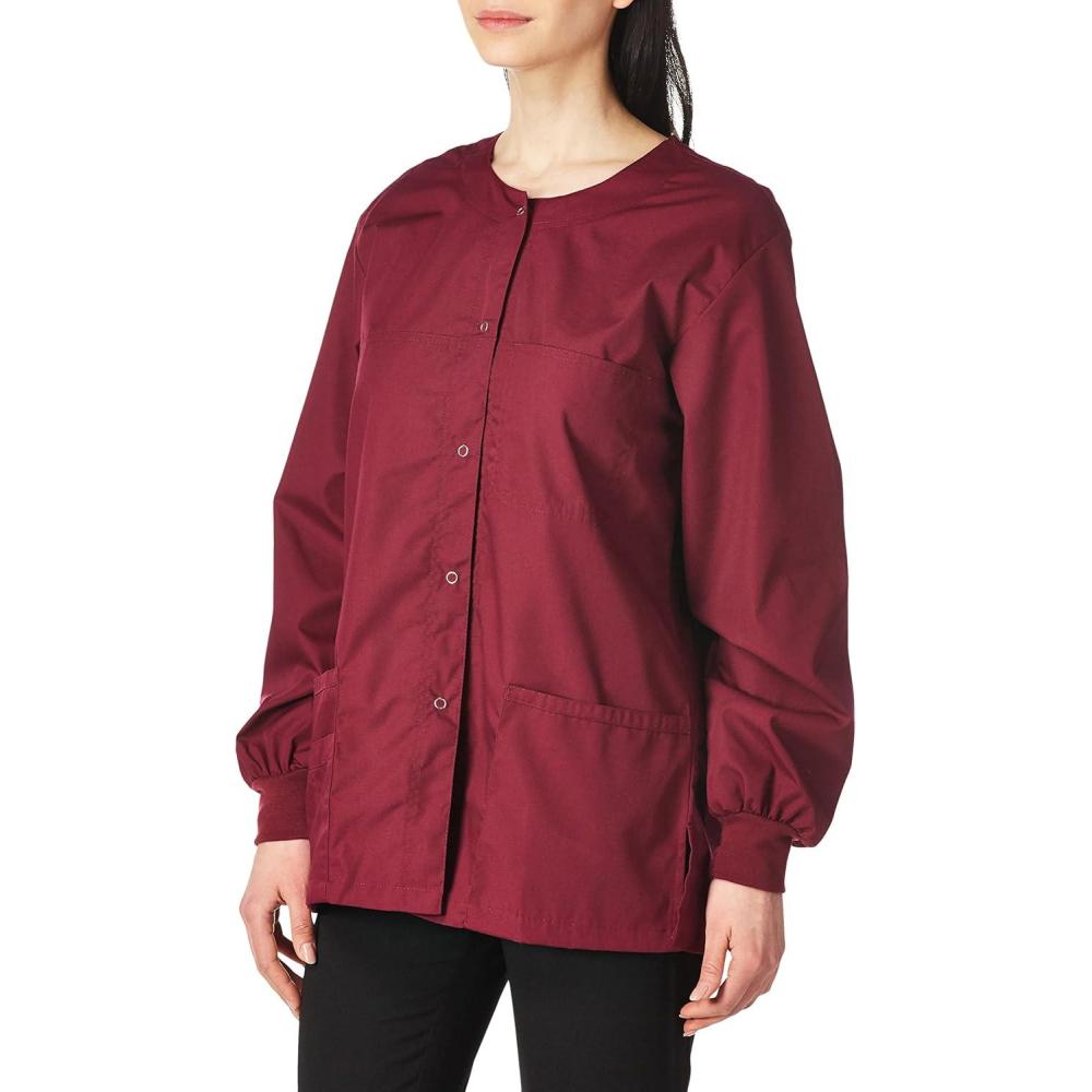 WonderWink Women’s Origins Delta Scrub Jacket(Wine)