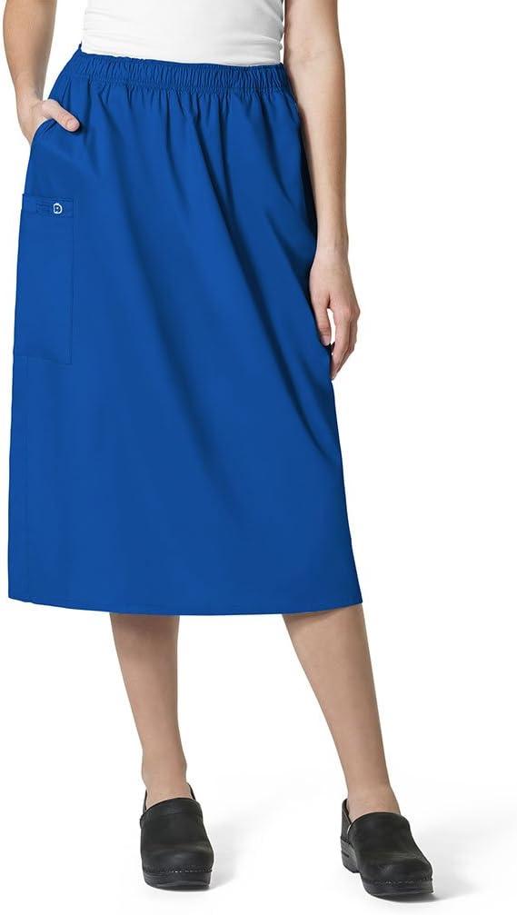 WonderWink Women’s Plus-Size Wonderwork Plus Pull-on Cargo Scrub Skirt(Royal)