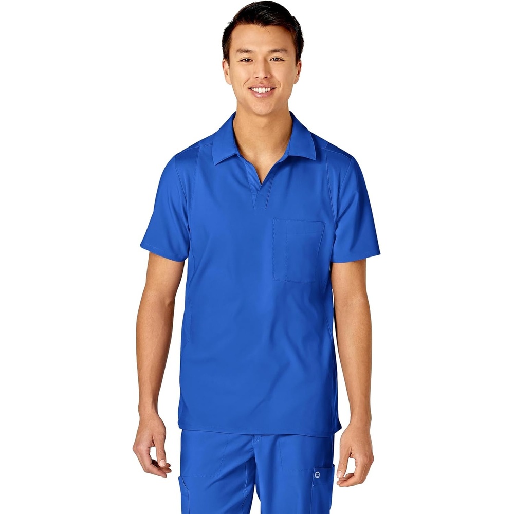 Wink W123 Men’s Collar Scrub Top(Royal)