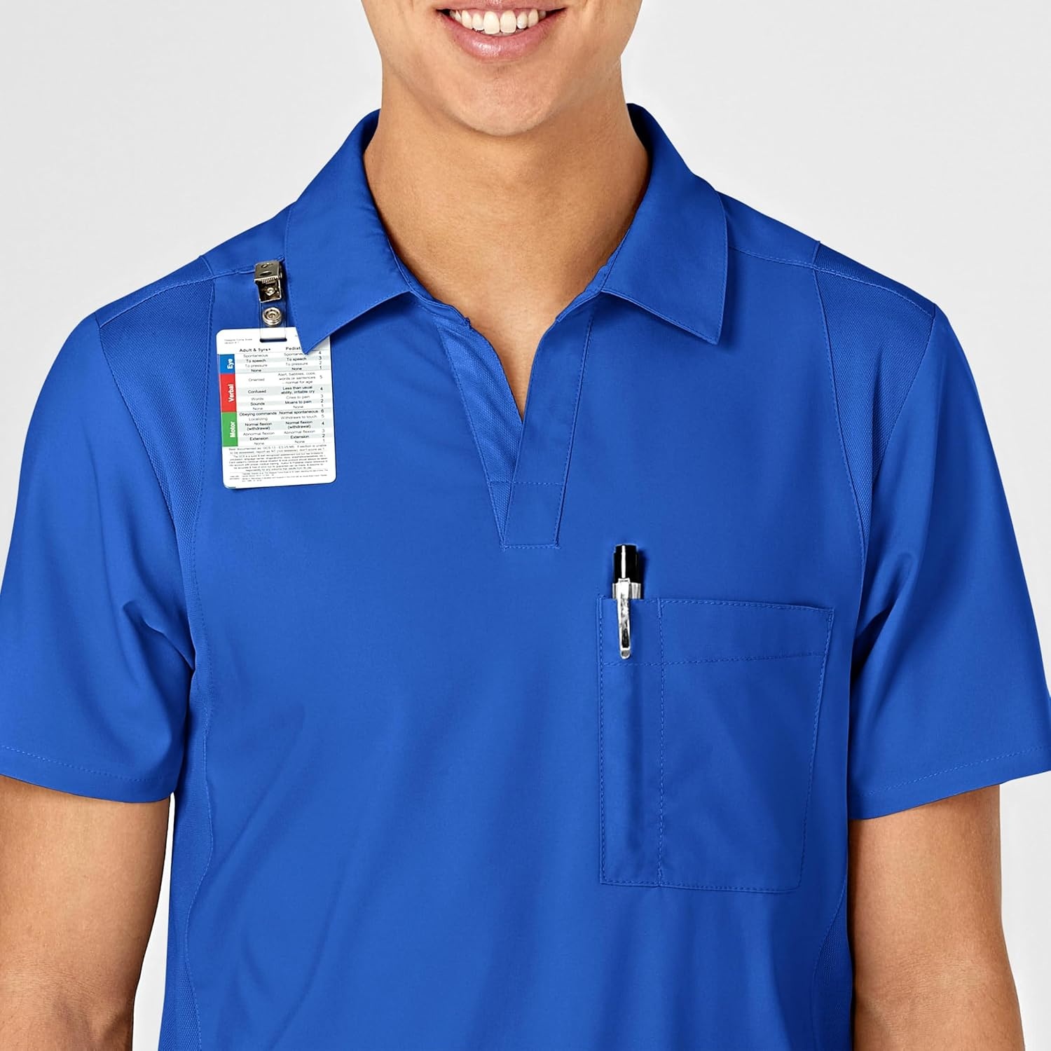 Wink W123 Men’s Collar Scrub Top(Royal)