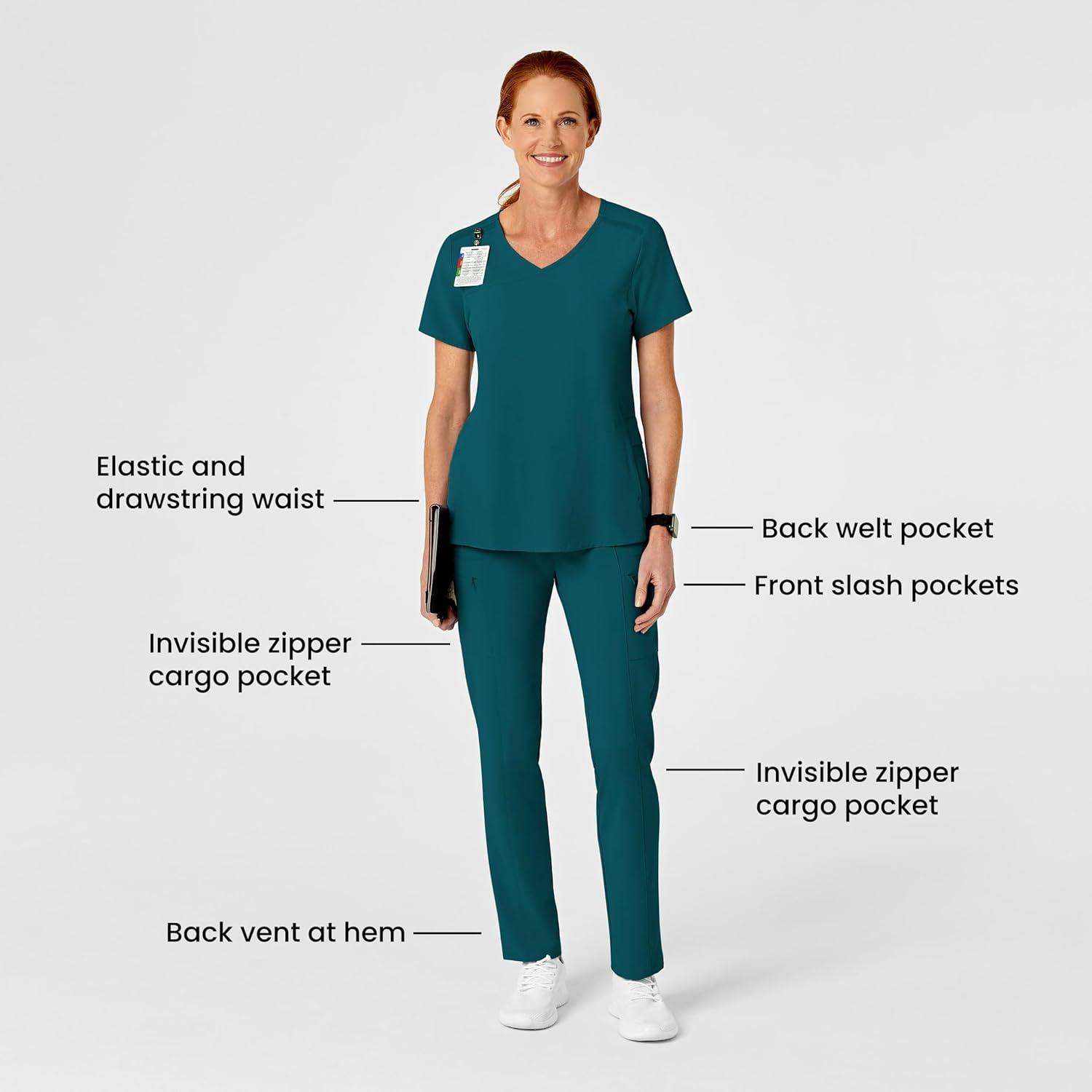Renew Women’s High Waist Slim Leg Scrub Pant(Caribbean)