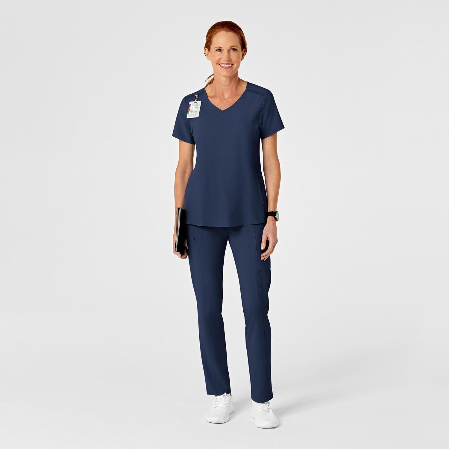 Renew Women’s High Waist Slim Leg Scrub Pant(Navy)