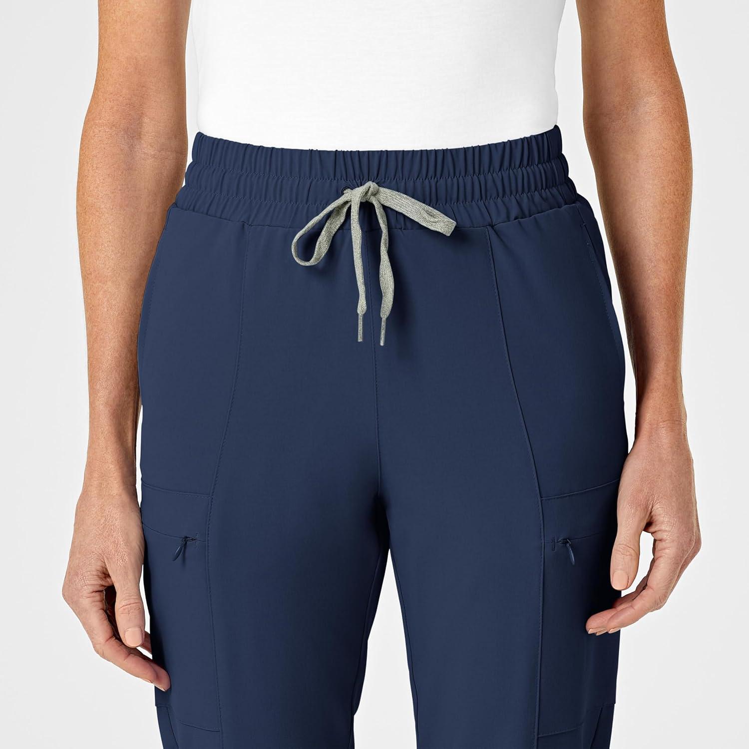 Renew Women’s High Waist Slim Leg Scrub Pant(Navy)