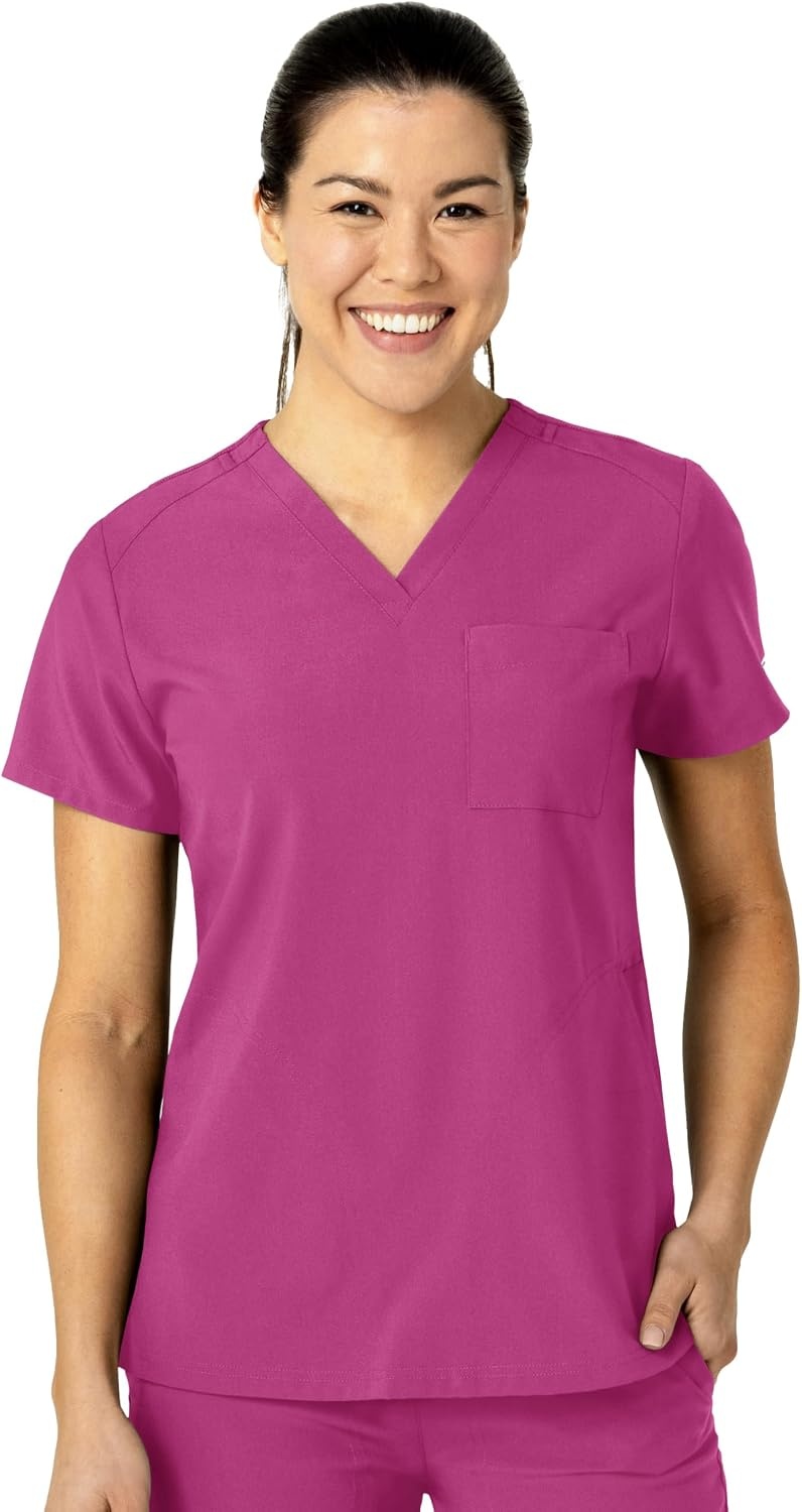 WonderWink Women’s Scrub Top(Raspberry)