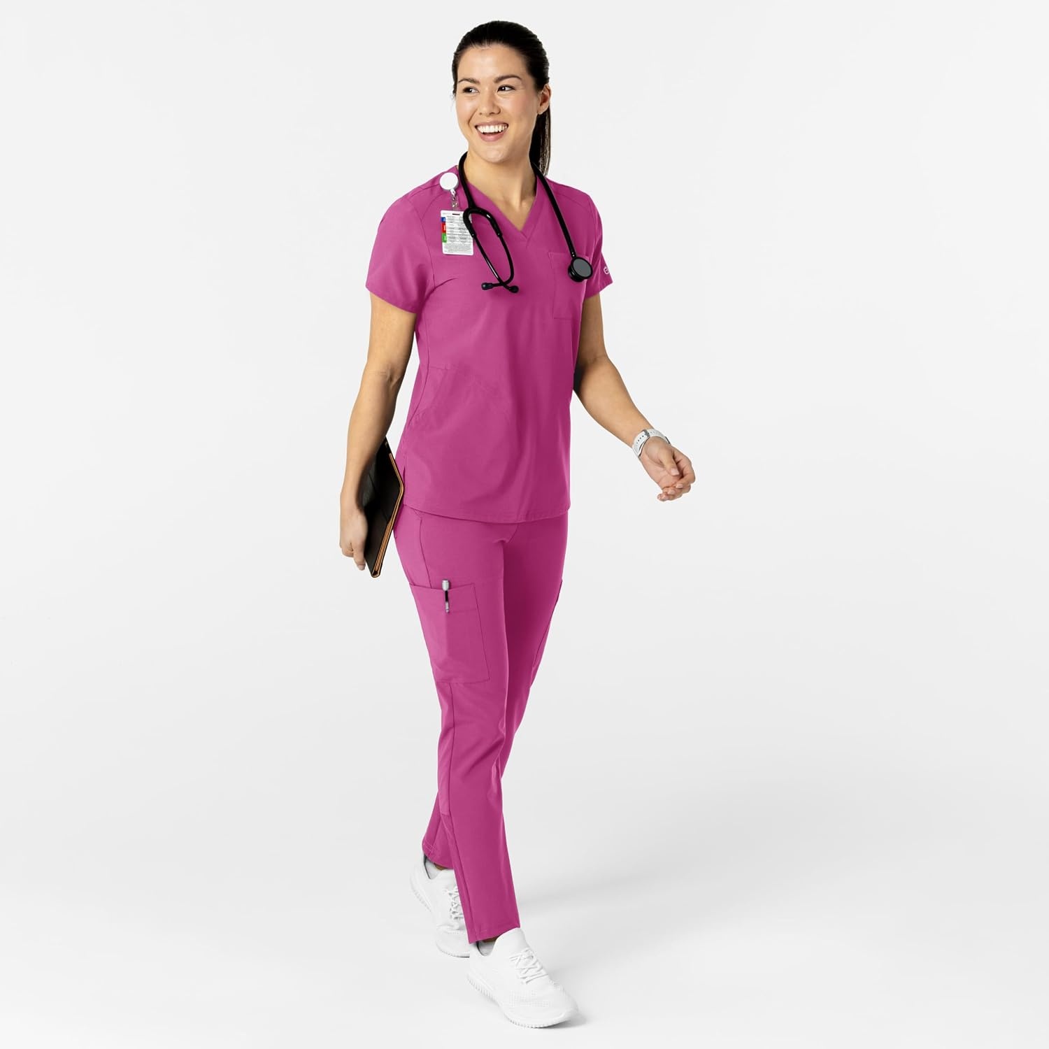 WonderWink Women’s Scrub Top(Raspberry)