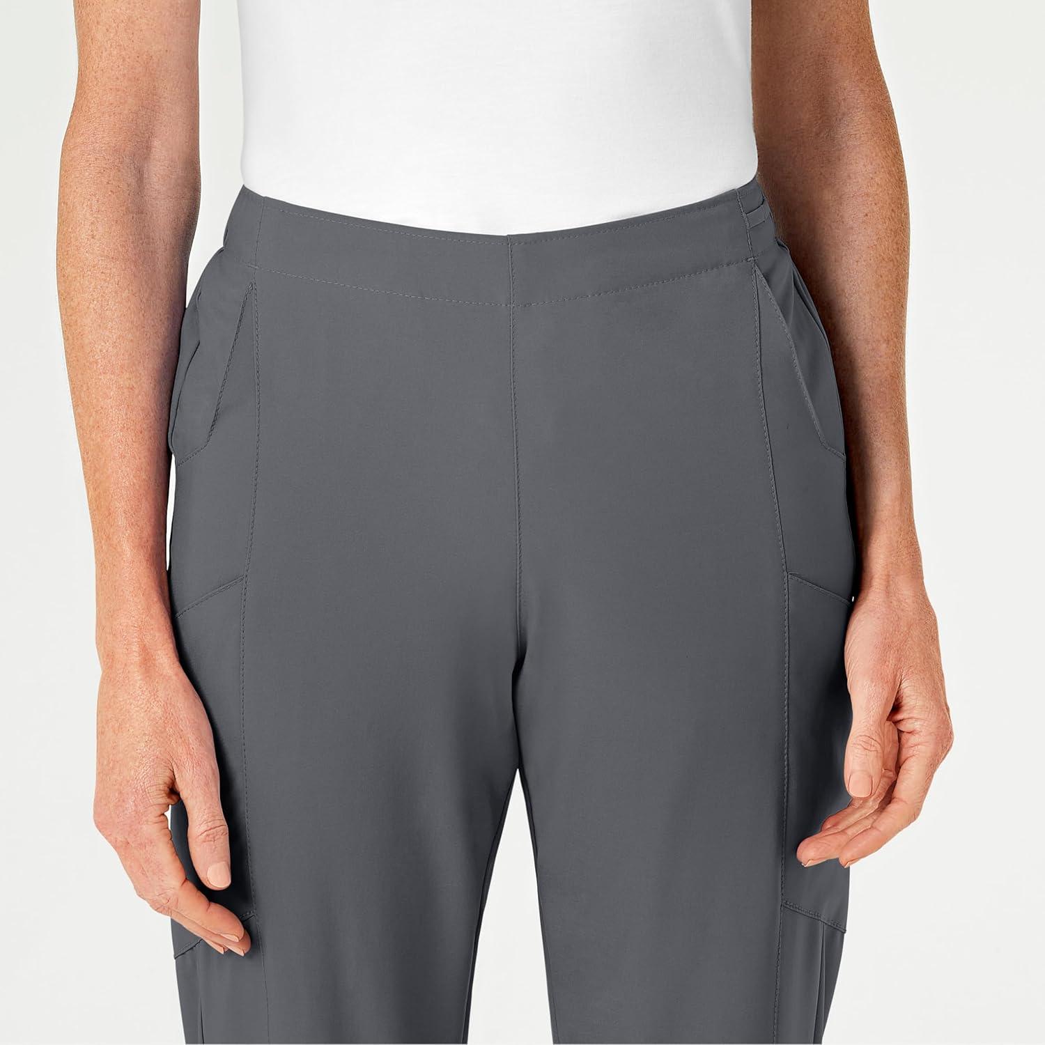 WonderWink womens Women’s Flat Front Cargo Scrub Pant(Pewter)