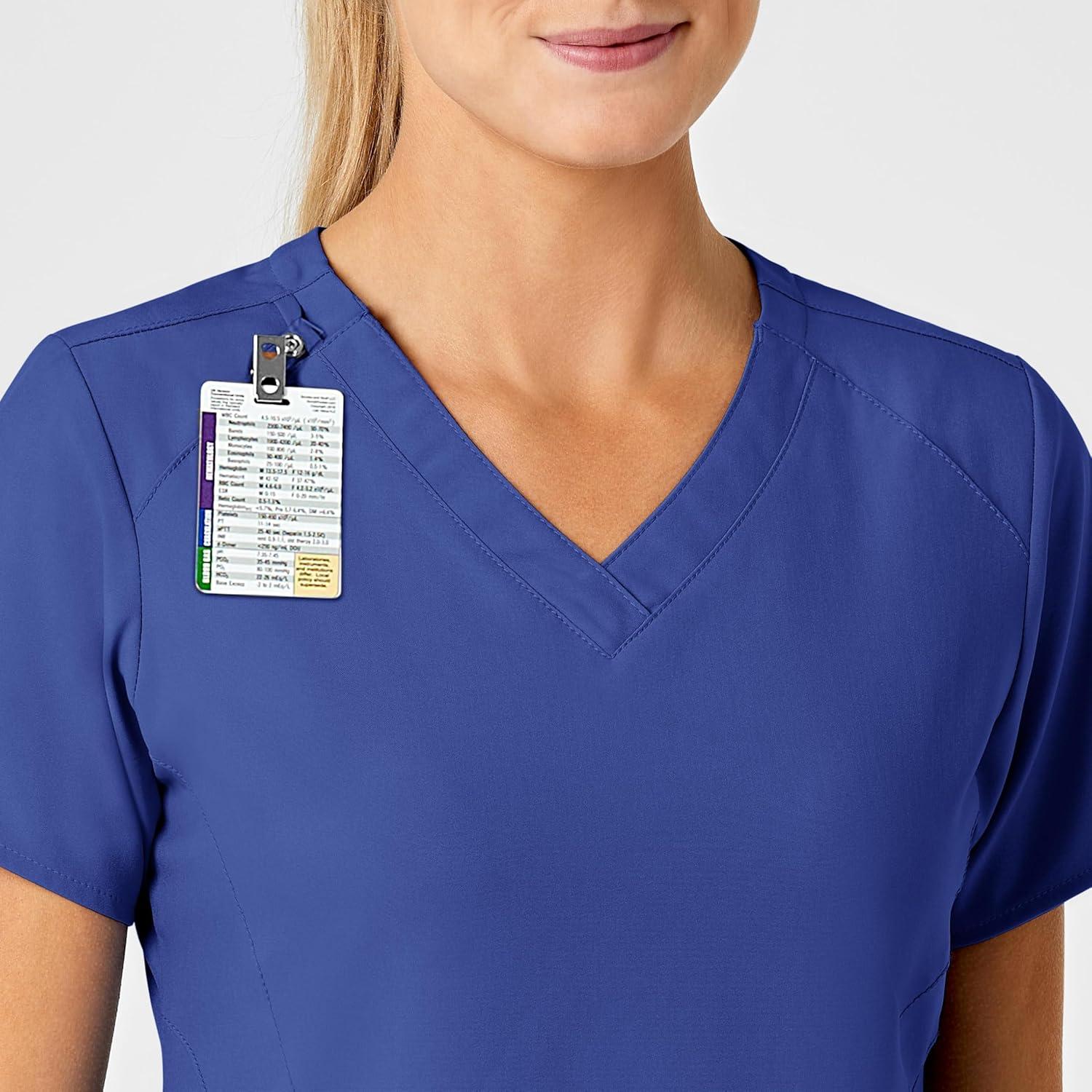 Wink Scrubs for Women, W123, Stylized Vneck Tops with 5 Pockets(Galaxy Blue)